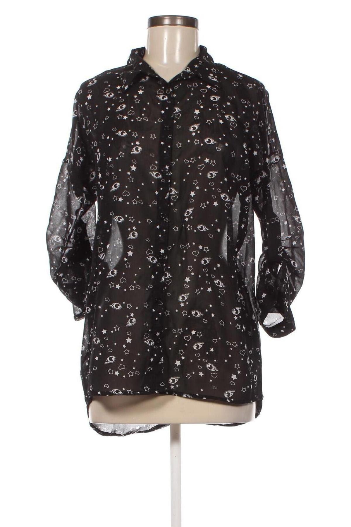 Γυναικείο πουκάμισο Terranova, Μέγεθος L, Χρώμα Μαύρο, Τιμή 6,52 €