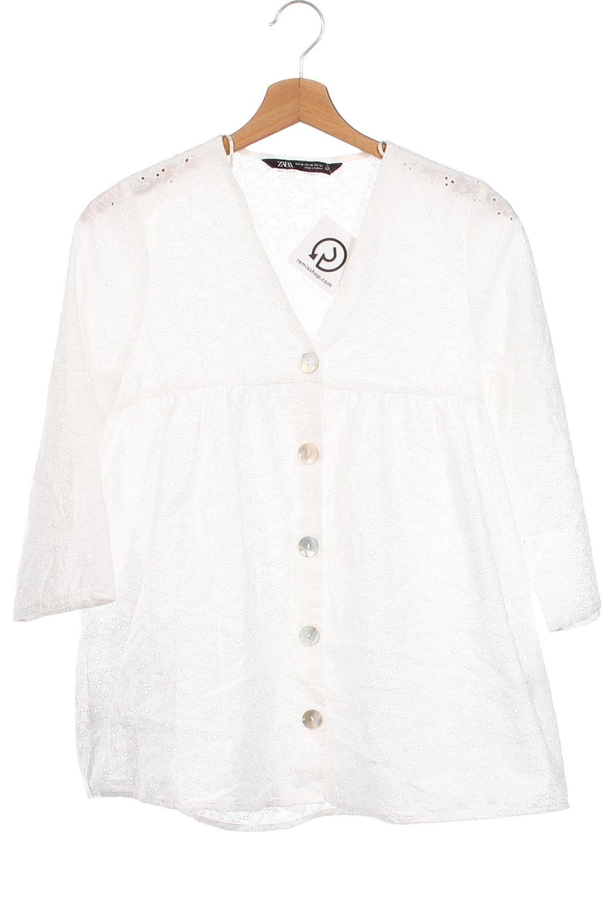Дамска риза Zara, Размер XS, Цвят Бял, Цена 27,00 лв.