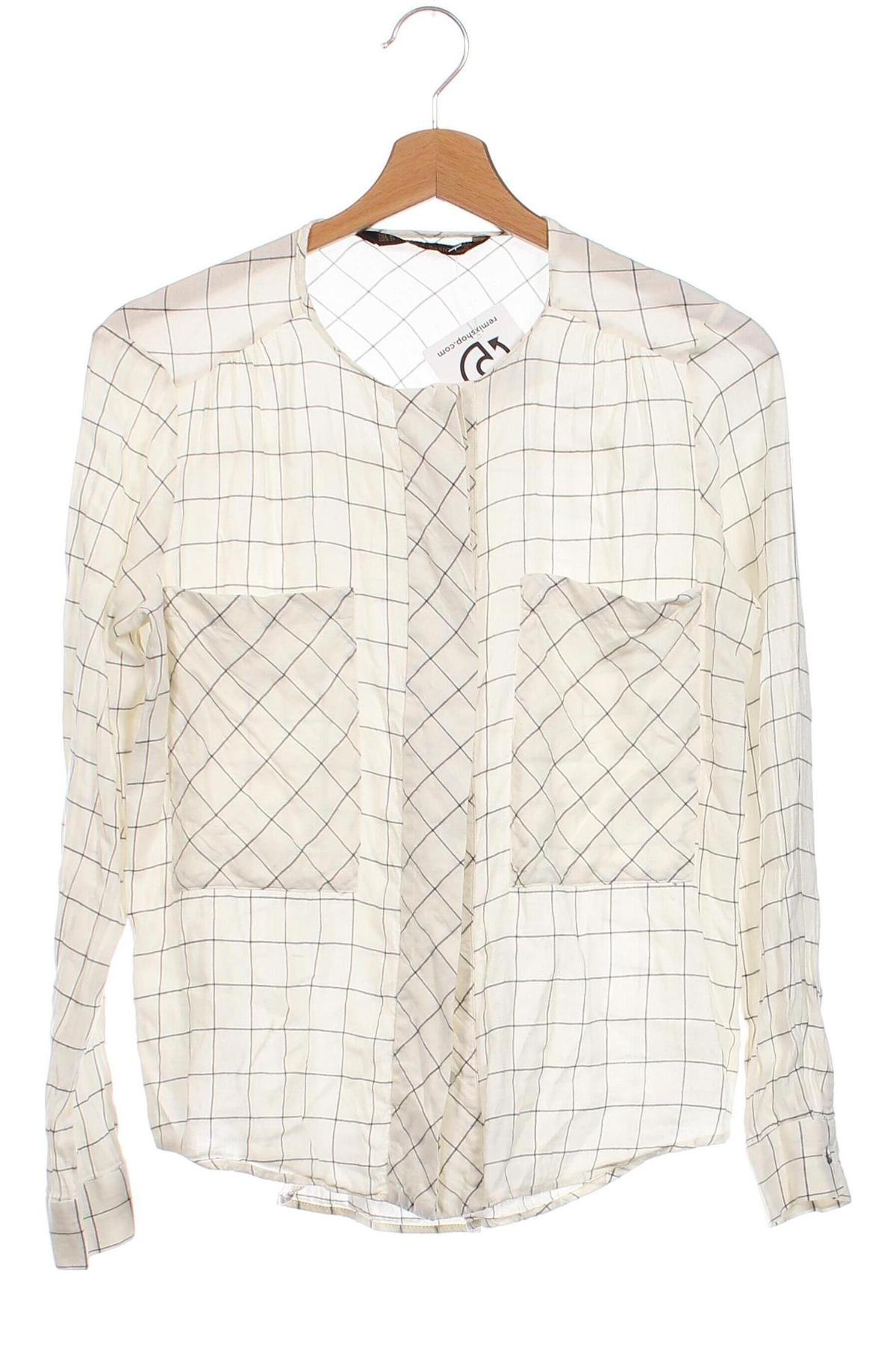 Γυναικείο πουκάμισο Zara, Μέγεθος XS, Χρώμα Εκρού, Τιμή 6,21 €