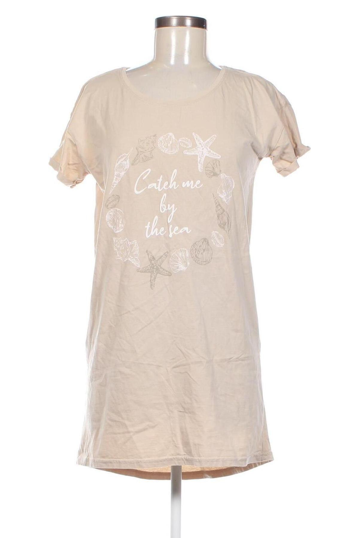 Γυναικείο t-shirt Beloved, Μέγεθος S, Χρώμα  Μπέζ, Τιμή 5,12 €