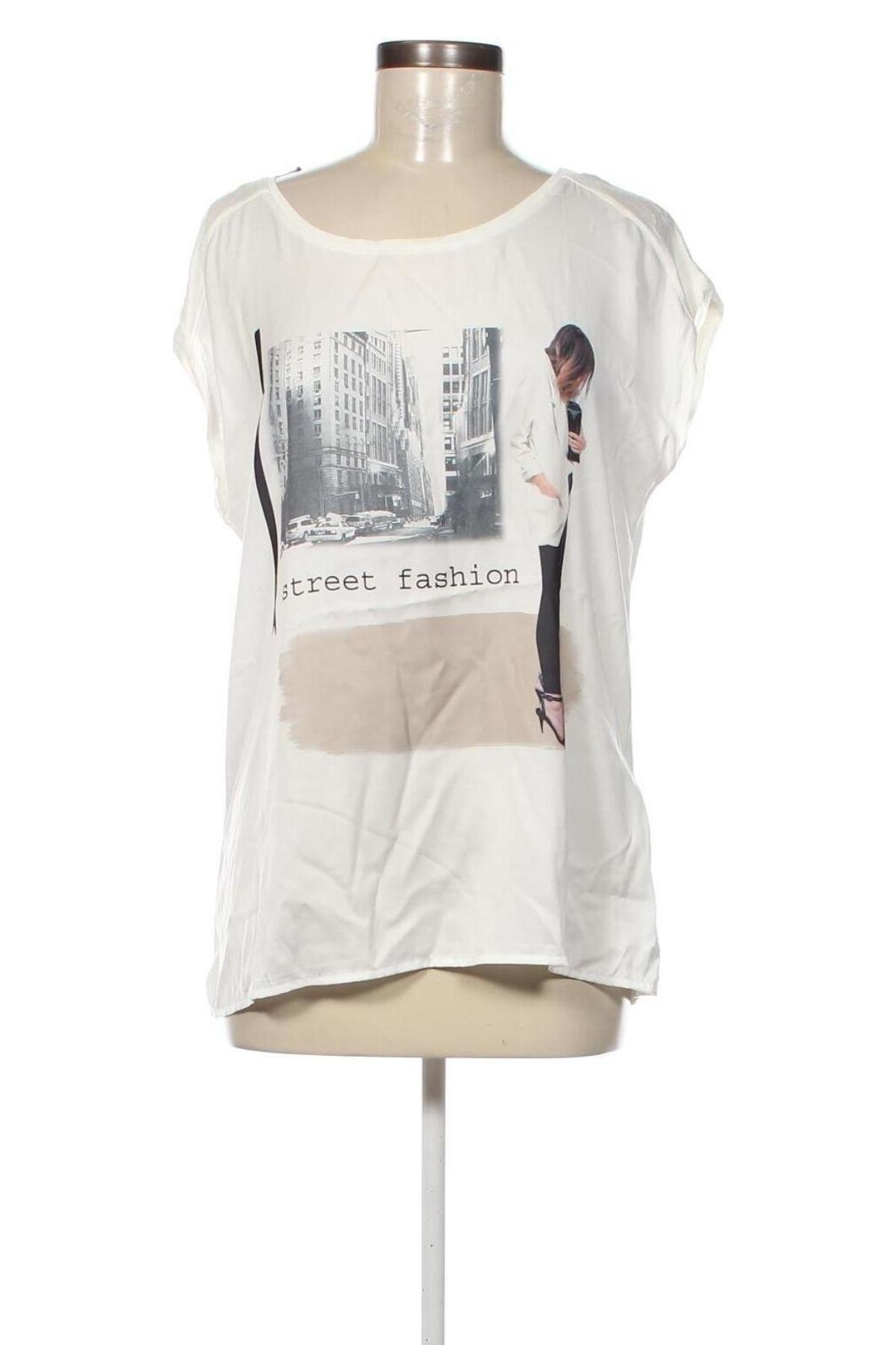 Γυναικείο t-shirt Camaieu, Μέγεθος L, Χρώμα Λευκό, Τιμή 10,82 €