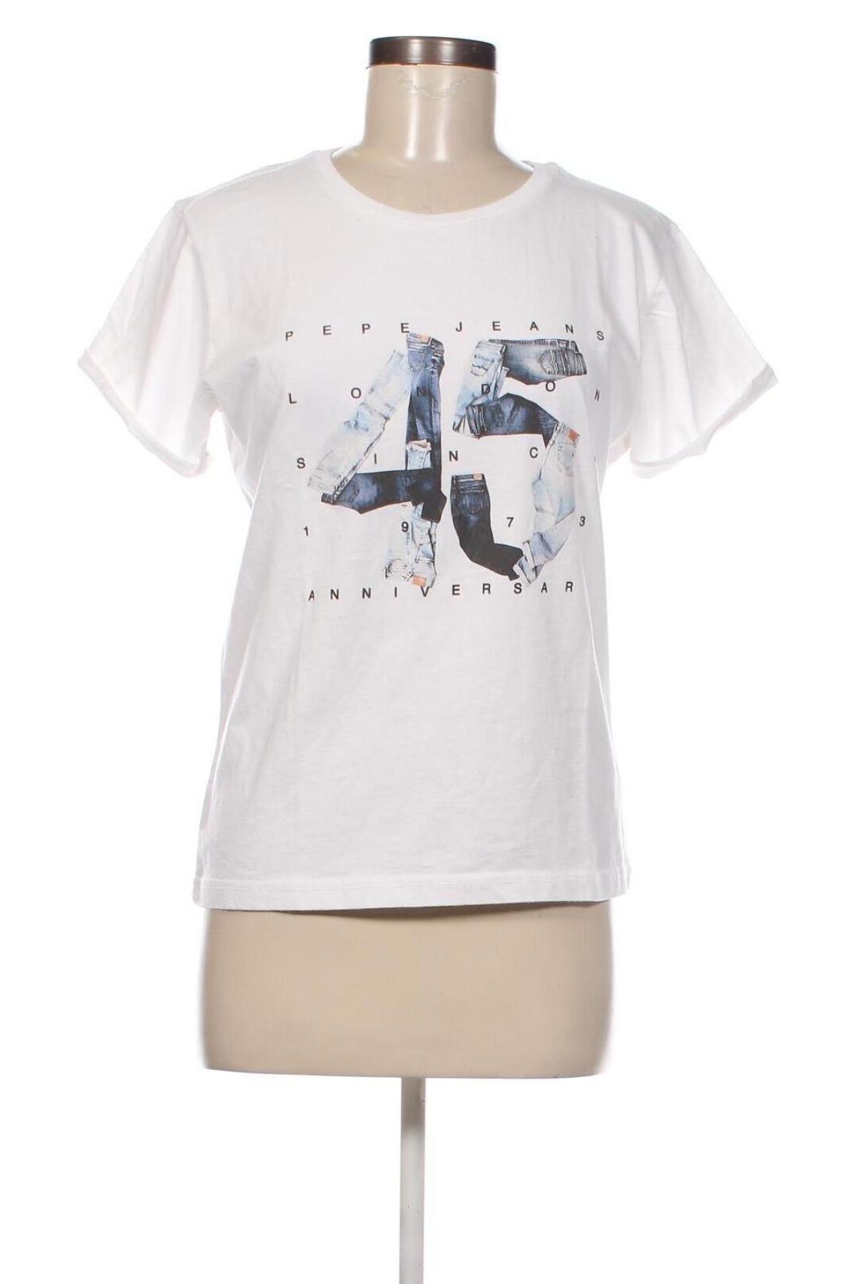 Damen T-Shirt Pepe Jeans, Größe S, Farbe Weiß, Preis 19,18 €