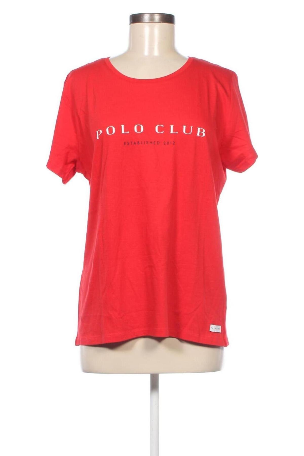 Γυναικείο t-shirt Polo Club, Μέγεθος XL, Χρώμα Κόκκινο, Τιμή 31,96 €