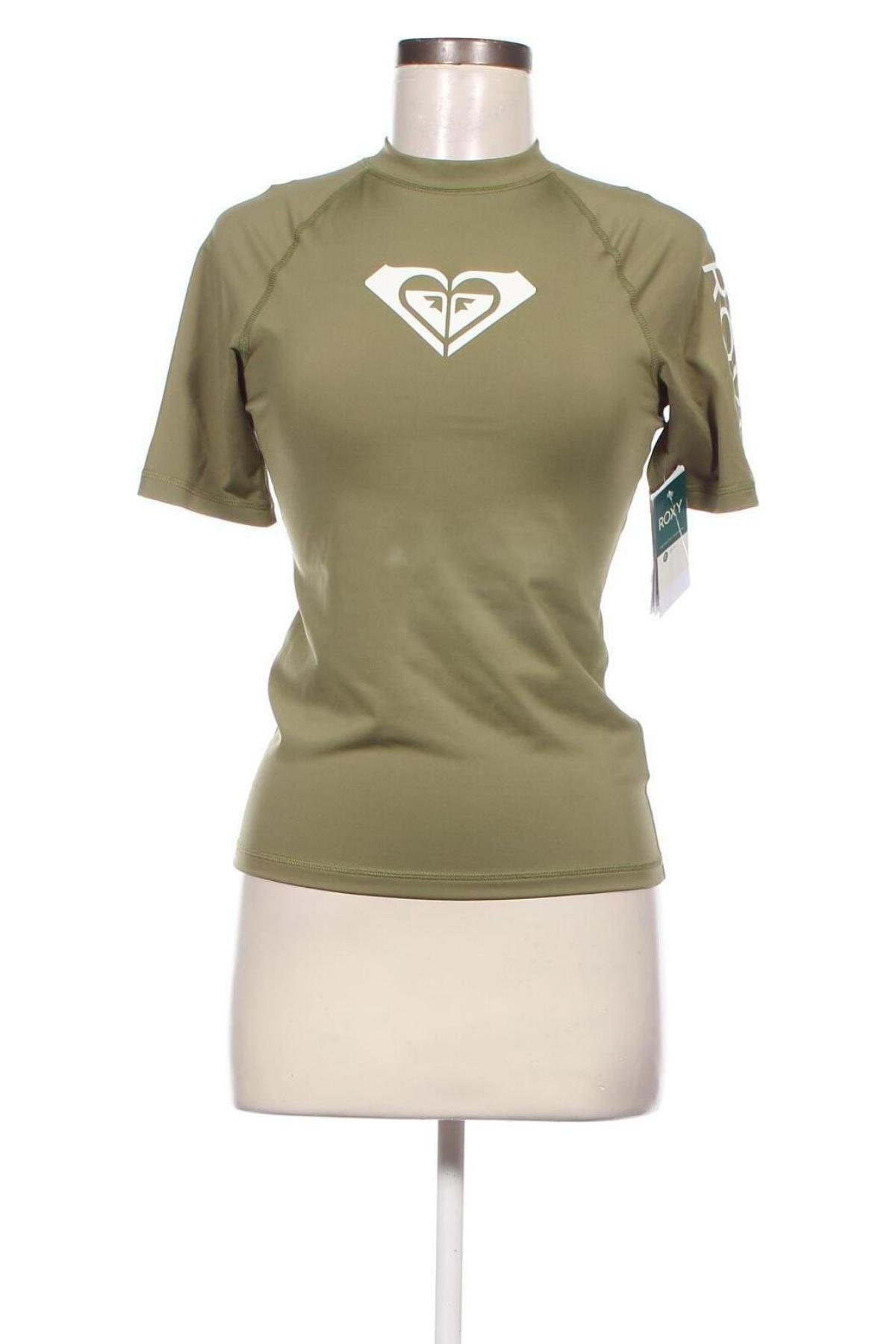 Γυναικείο t-shirt Roxy, Μέγεθος S, Χρώμα Πράσινο, Τιμή 18,56 €