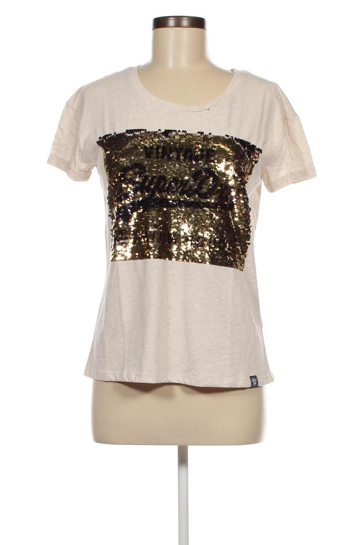 Γυναικείο t-shirt Superdry, Μέγεθος M, Χρώμα  Μπέζ, Τιμή 11,75 €