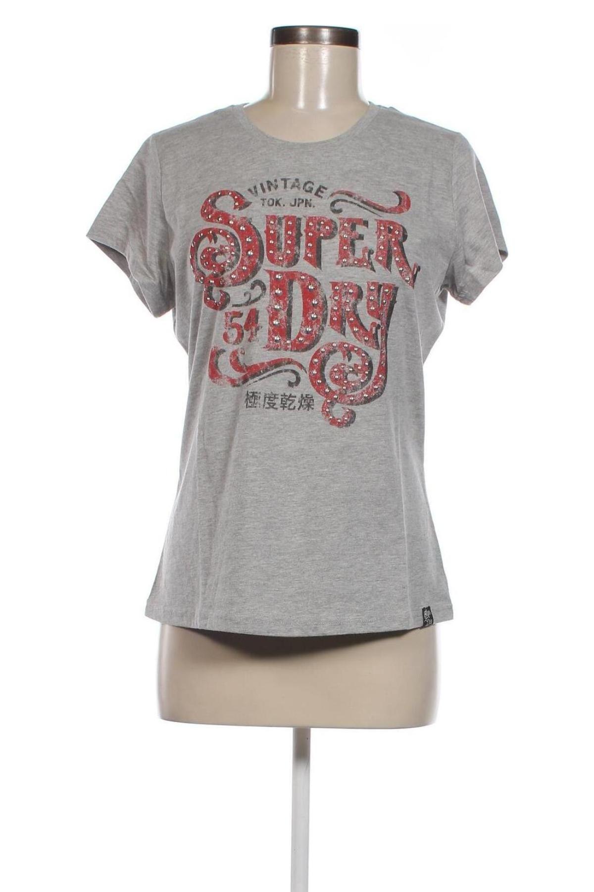 Damen T-Shirt Superdry, Größe L, Farbe Grau, Preis € 20,62