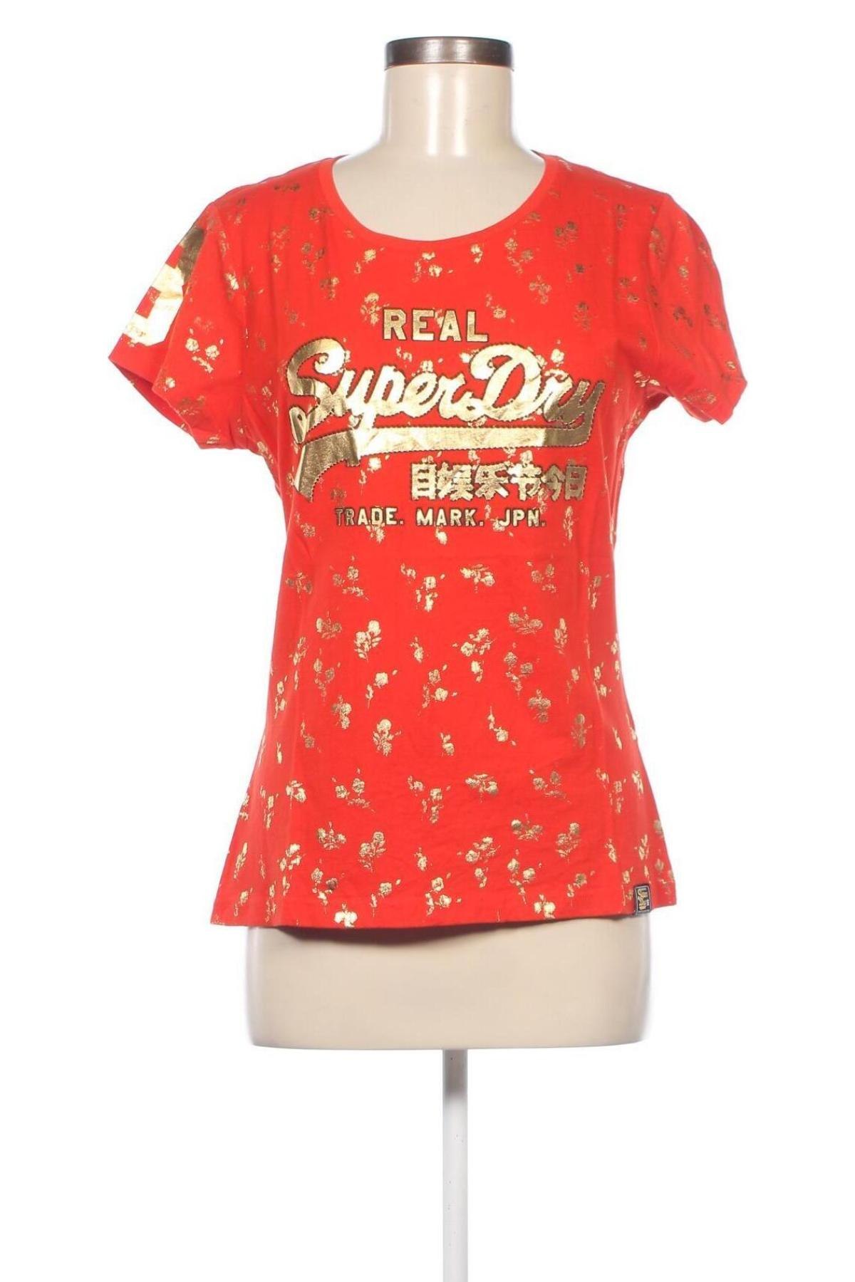 Γυναικείο t-shirt Superdry, Μέγεθος L, Χρώμα Κόκκινο, Τιμή 11,96 €