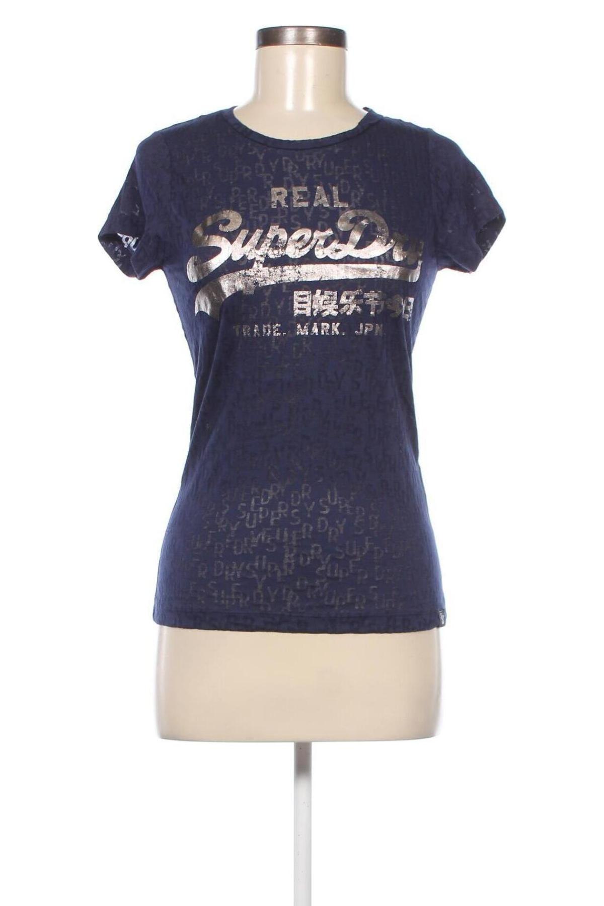 Damen T-Shirt Superdry, Größe M, Farbe Blau, Preis 20,62 €