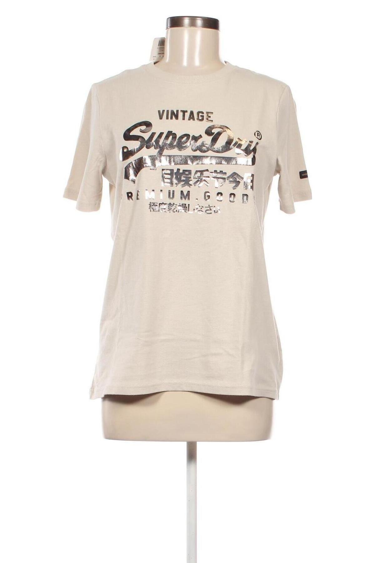 Damen T-Shirt Superdry, Größe M, Farbe Beige, Preis 20,62 €