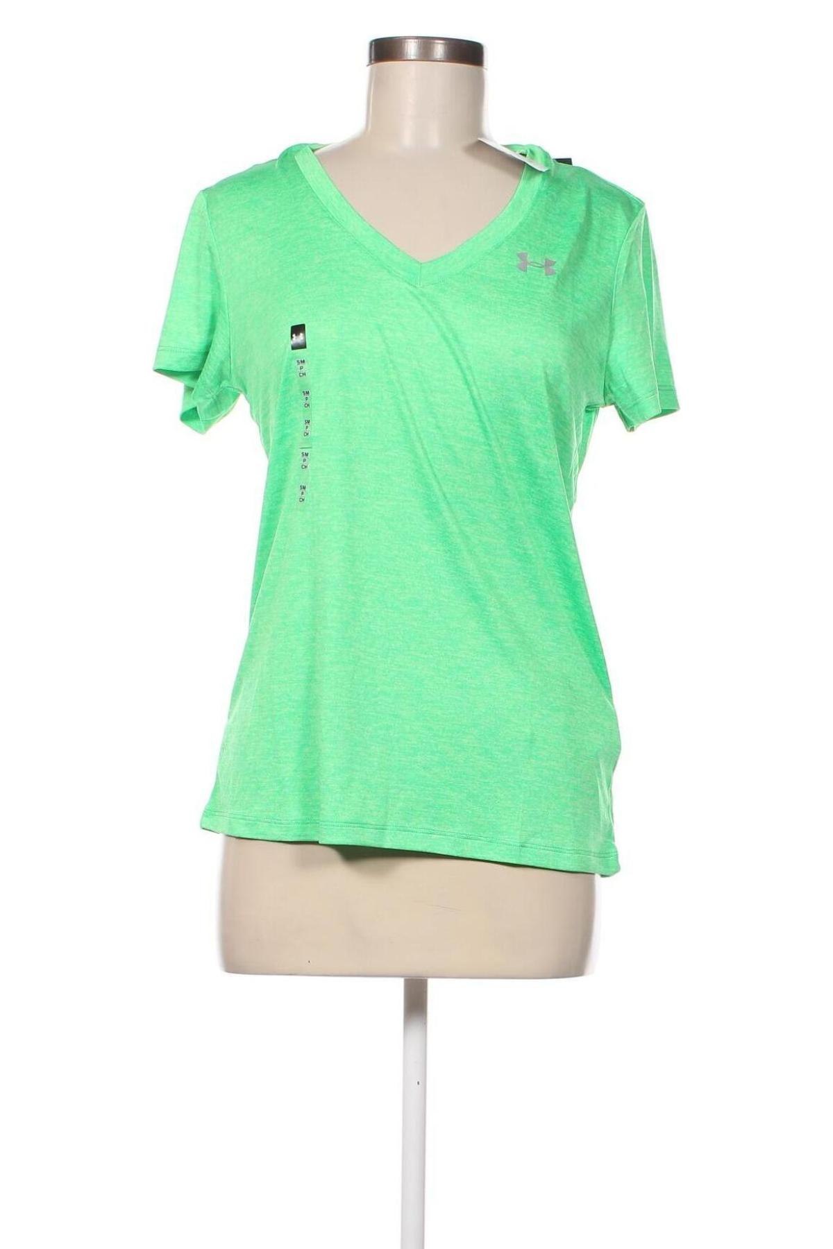Γυναικείο t-shirt Under Armour, Μέγεθος S, Χρώμα Πράσινο, Τιμή 34,86 €