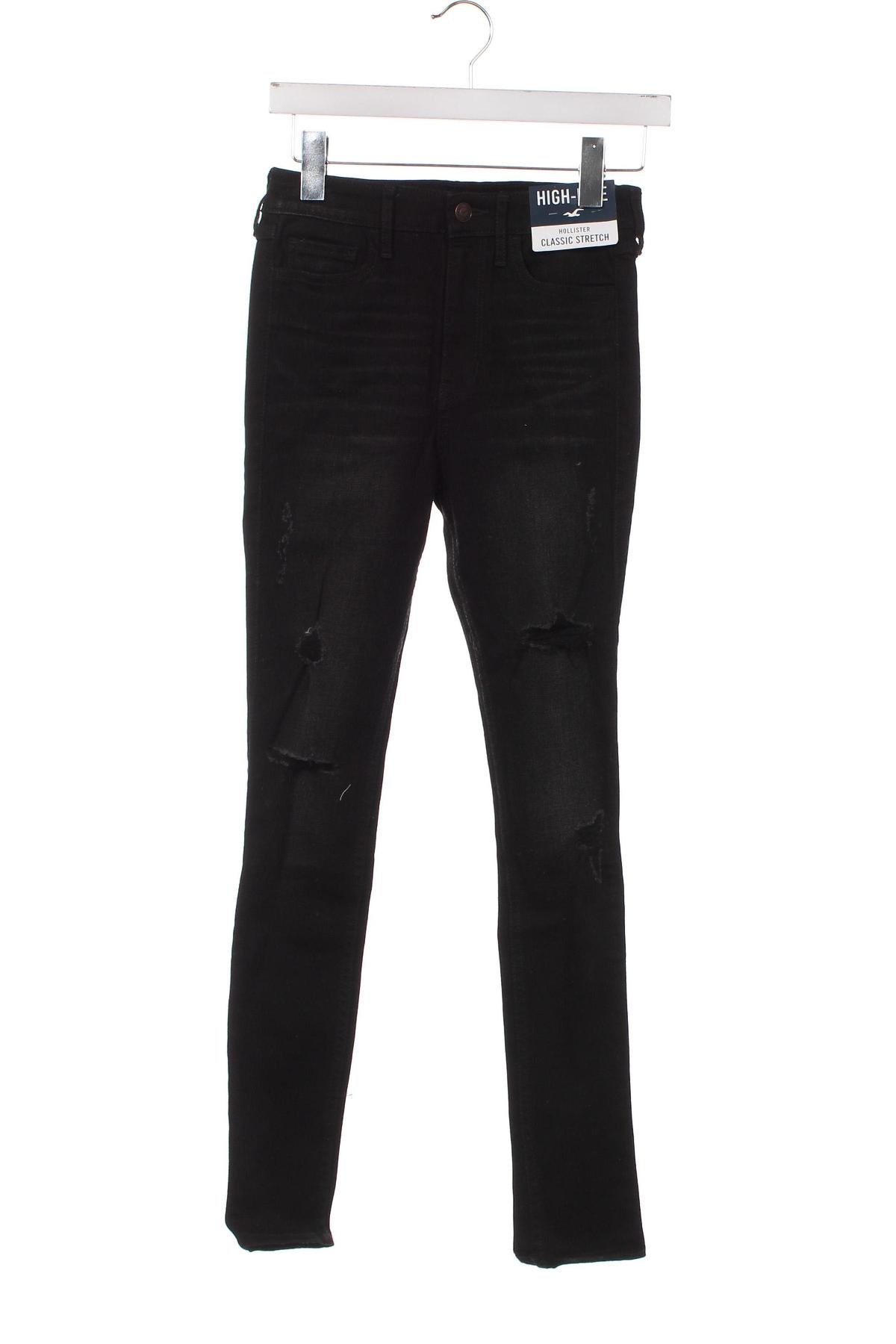 Blugi de femei Hollister, Mărime XS, Culoare Negru, Preț 30,59 Lei