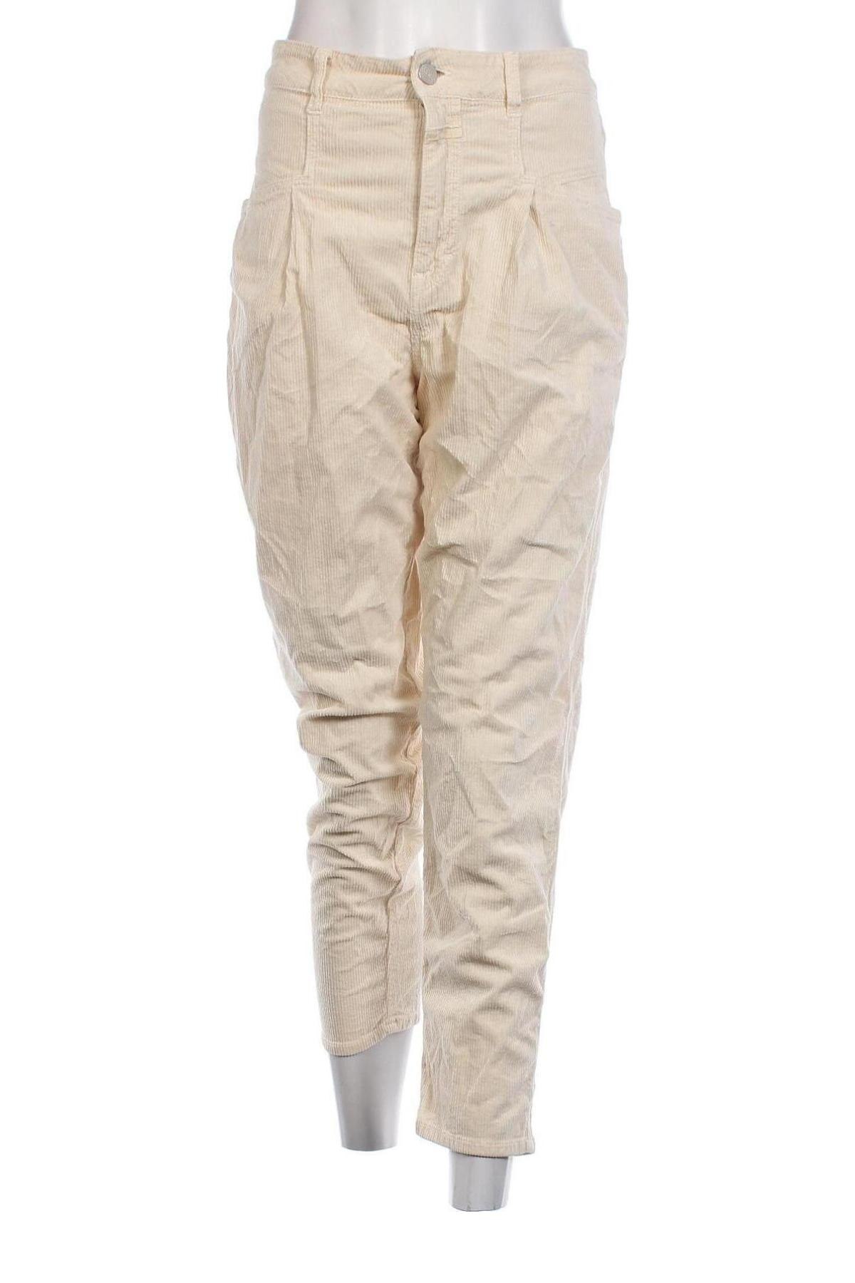Pantaloni de velvet de femei Closed, Mărime S, Culoare Ecru, Preț 278,88 Lei