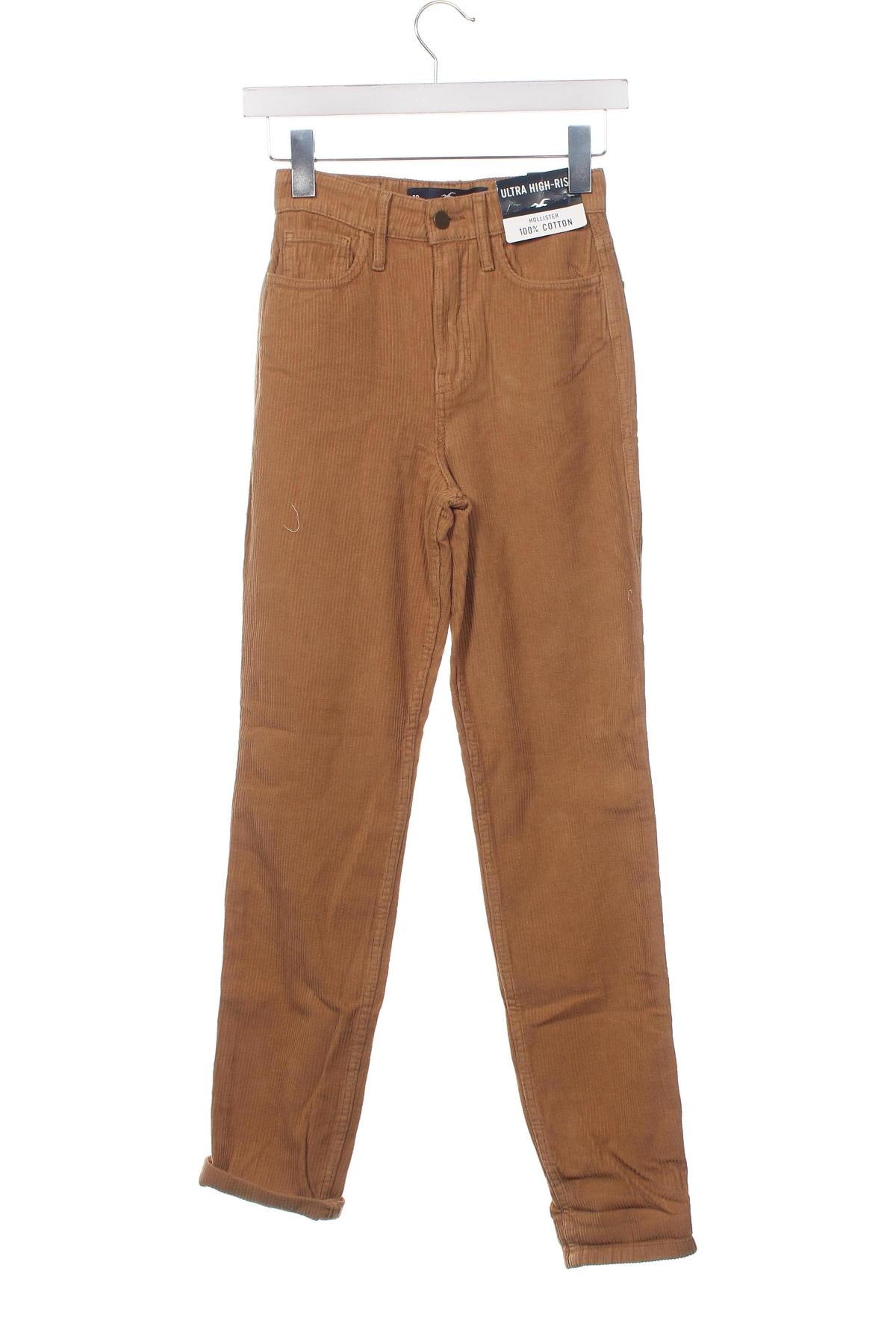 Дамски джинси Hollister, Размер XXS, Цвят Бежов, Цена 9,30 лв.