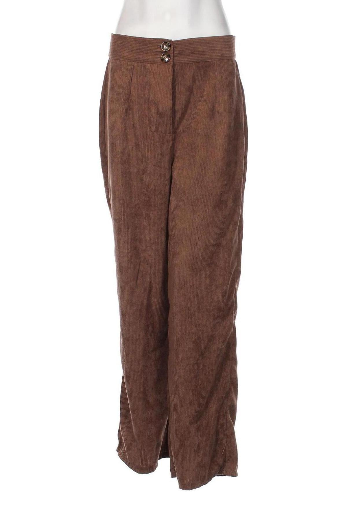 Γυναικείο κοτλέ παντελόνι SHEIN, Μέγεθος XL, Χρώμα Καφέ, Τιμή 3,71 €