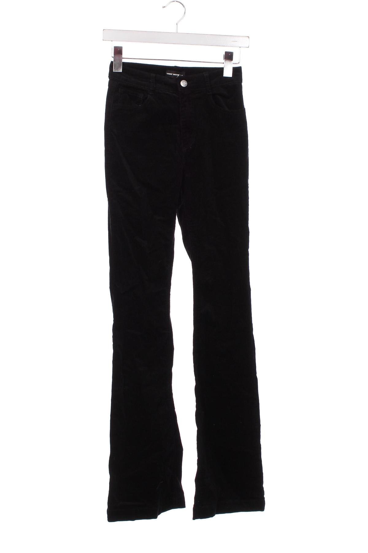 Pantaloni de velvet de femei Tally Weijl, Mărime XS, Culoare Negru, Preț 9,54 Lei