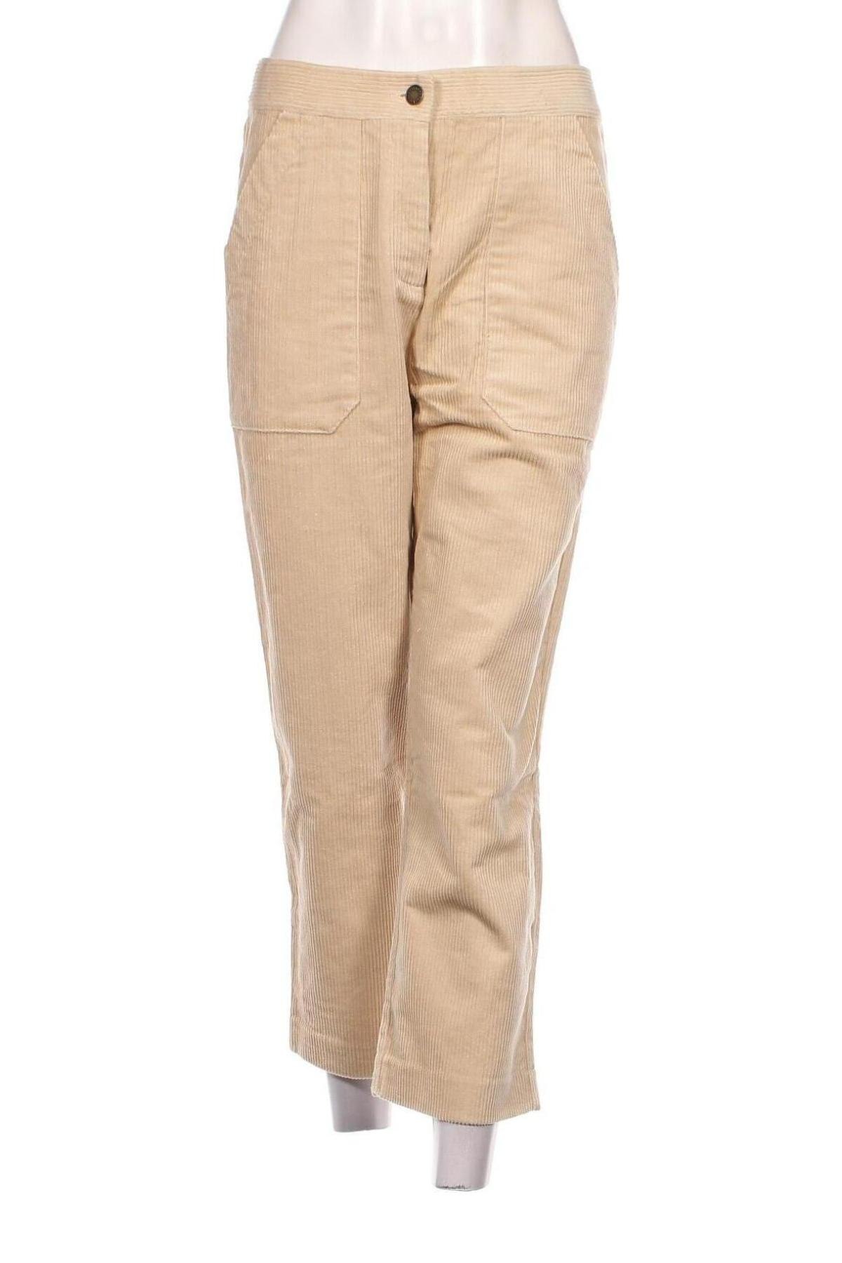 Pantaloni de velvet de femei The Korner, Mărime M, Culoare Bej, Preț 64,24 Lei