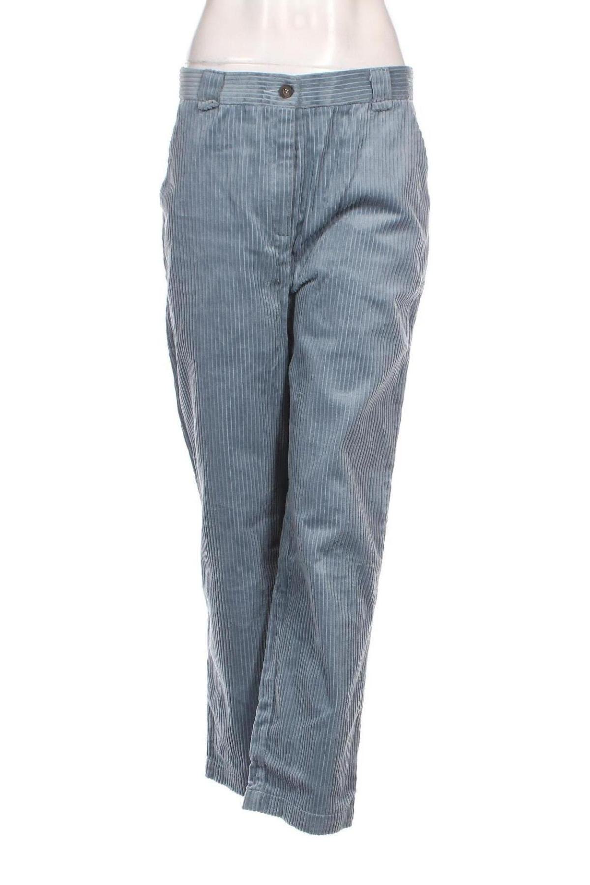 Pantaloni de velvet de femei The Korner, Mărime L, Culoare Albastru, Preț 73,42 Lei