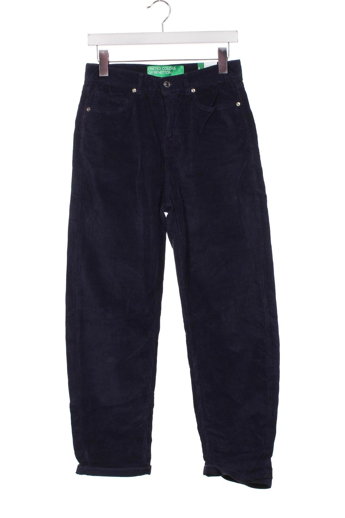 Pantaloni de velvet de femei United Colors Of Benetton, Mărime XS, Culoare Albastru, Preț 91,78 Lei