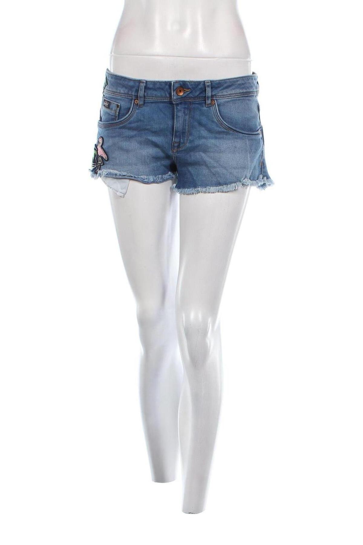 Дамски къс панталон Superdry, Размер M, Цвят Син, Цена 16,74 лв.