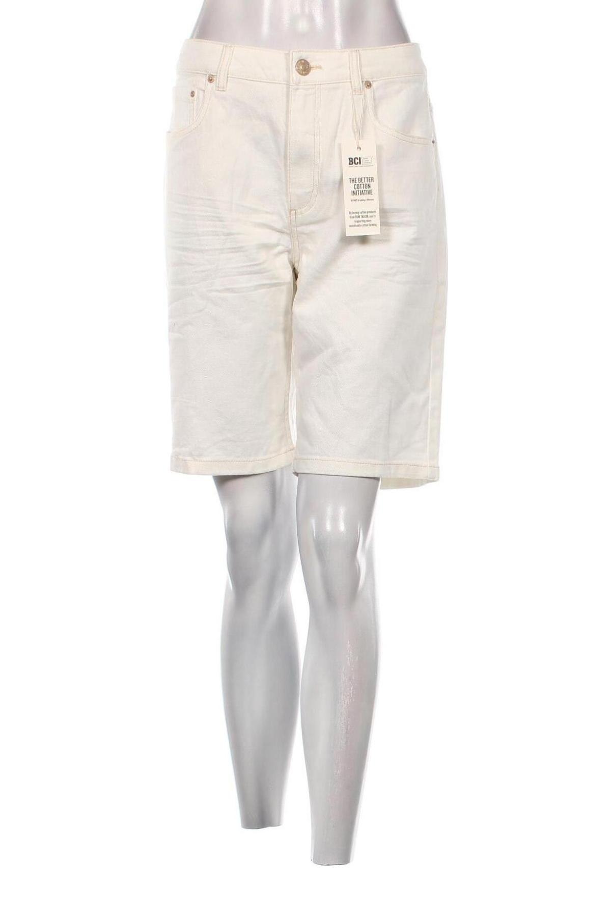 Γυναικείο κοντό παντελόνι Tom Tailor, Μέγεθος M, Χρώμα Λευκό, Τιμή 11,11 €