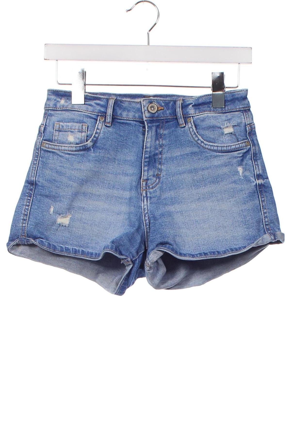Pantaloni scurți de femei Zara Trafaluc, Mărime S, Culoare Albastru, Preț 39,90 Lei