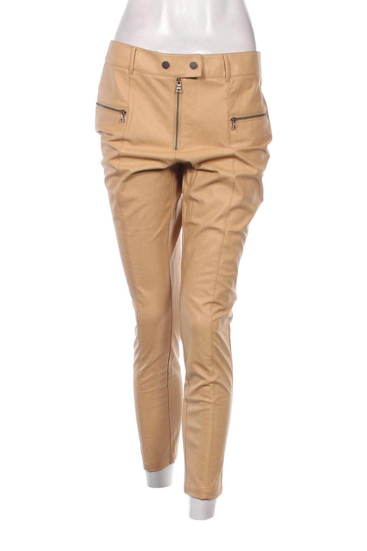 Γυναικείο παντελόνι δερμάτινο BCBG Max Azria, Μέγεθος M, Χρώμα  Μπέζ, Τιμή 56,78 €