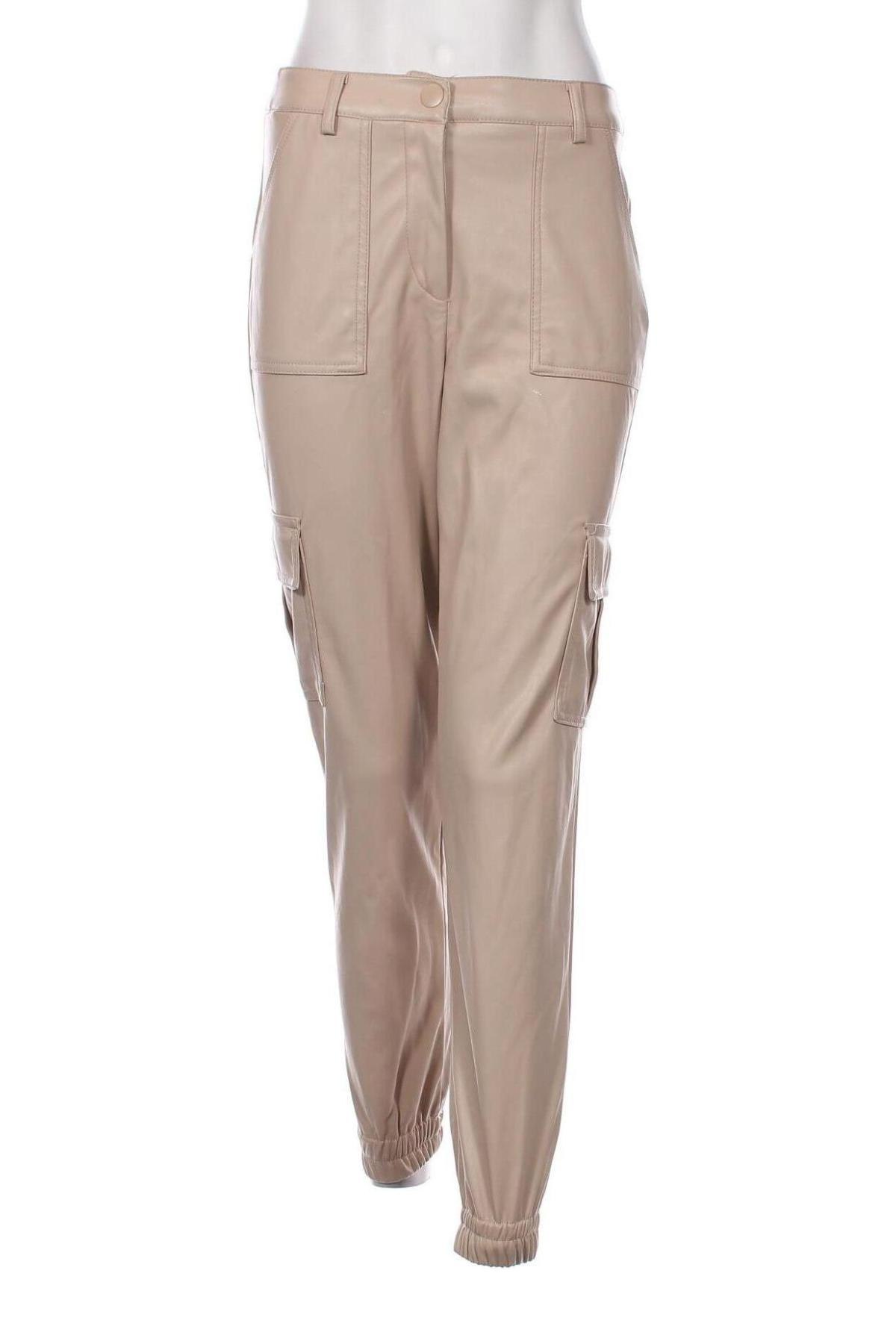 Γυναικείο παντελόνι δερμάτινο Fb Sister, Μέγεθος S, Χρώμα  Μπέζ, Τιμή 8,01 €