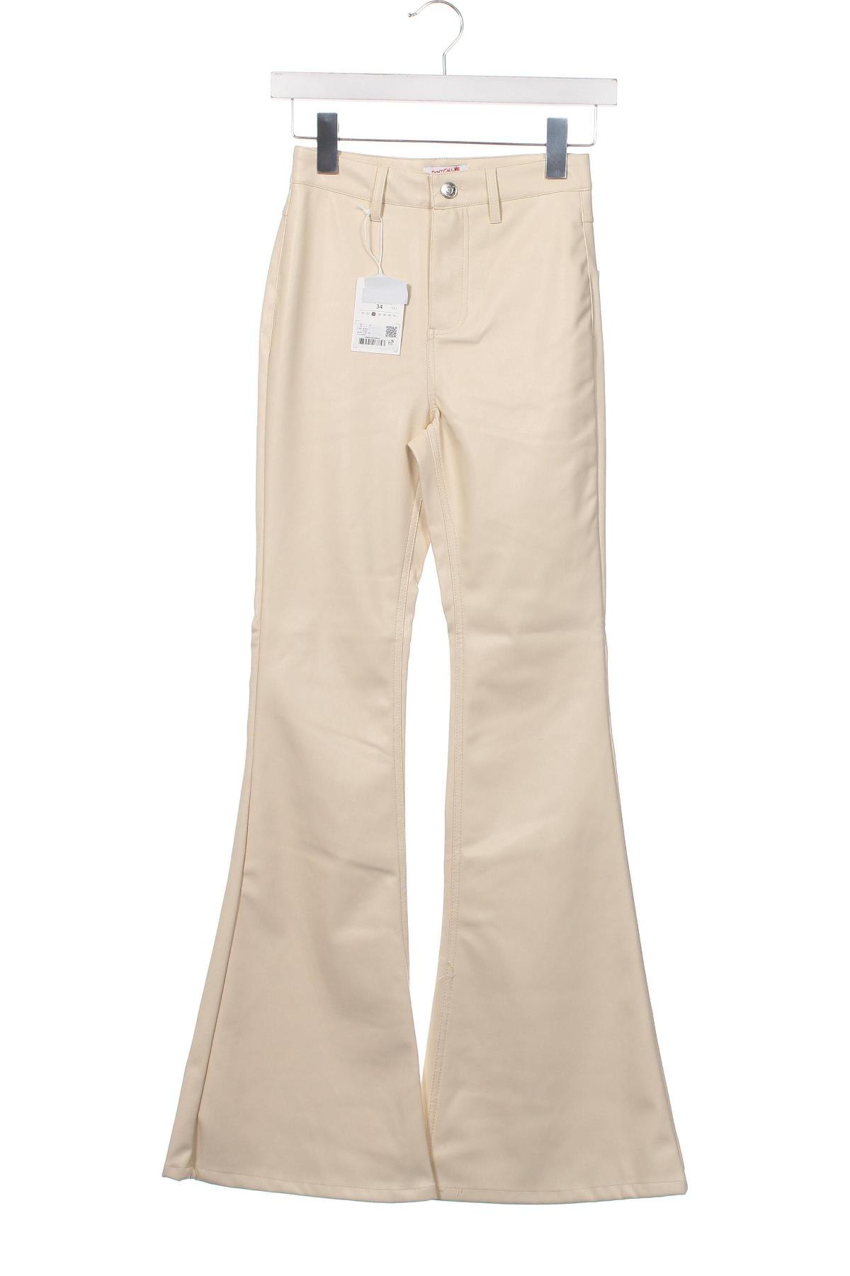 Pantaloni de piele pentru damă Jennyfer, Mărime XS, Culoare Bej, Preț 34,80 Lei