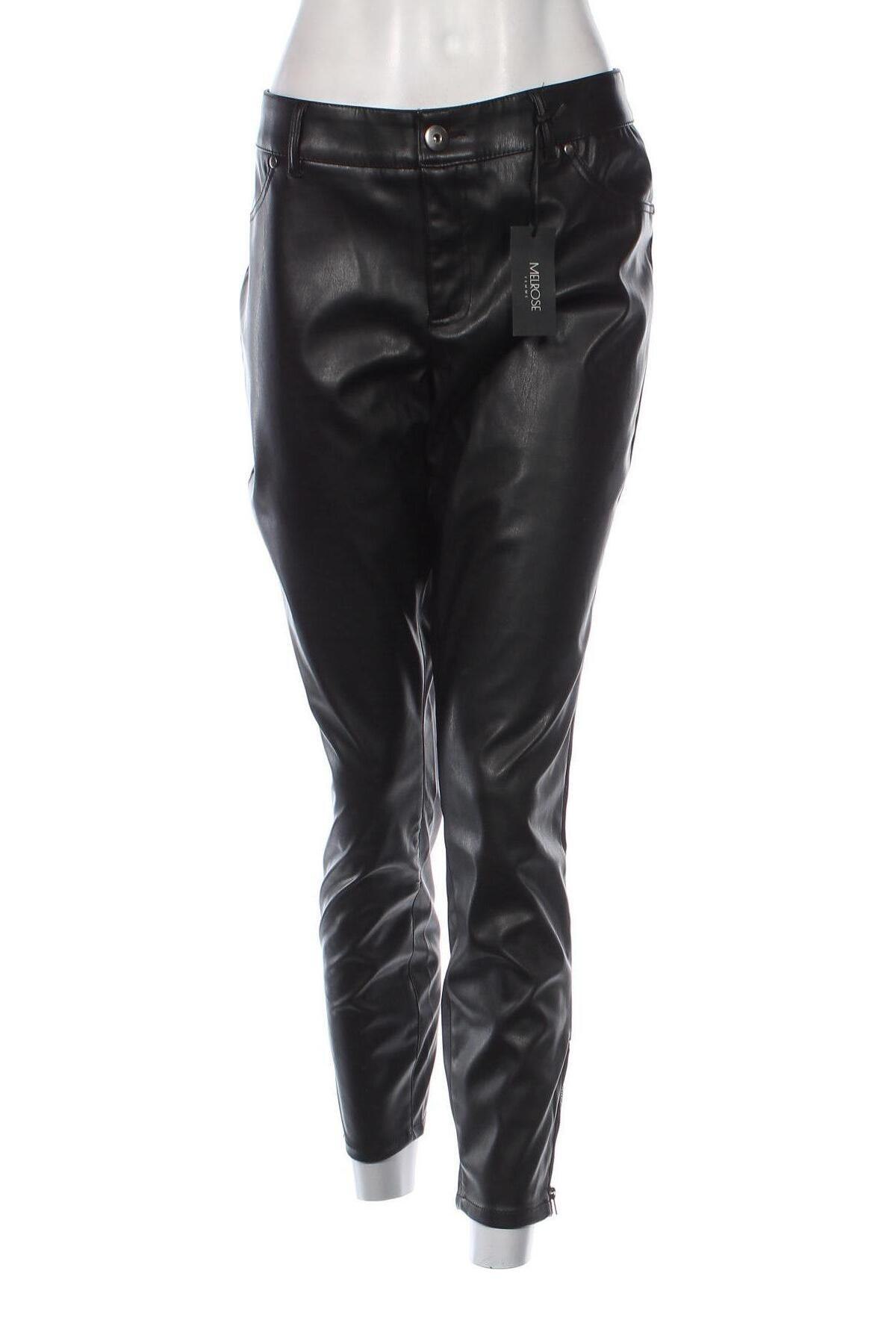 Дамски кожен панталон Melrose, Размер XL, Цвят Черен, Цена 46,00 лв.