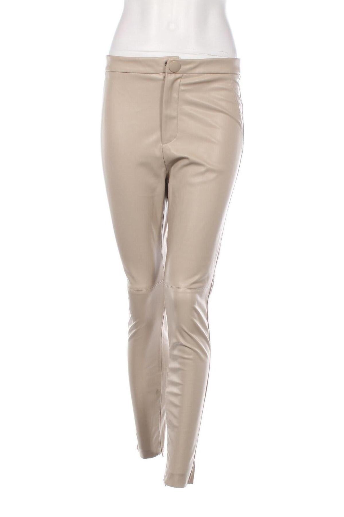 Damen Lederhose Zara, Größe M, Farbe Beige, Preis 18,79 €