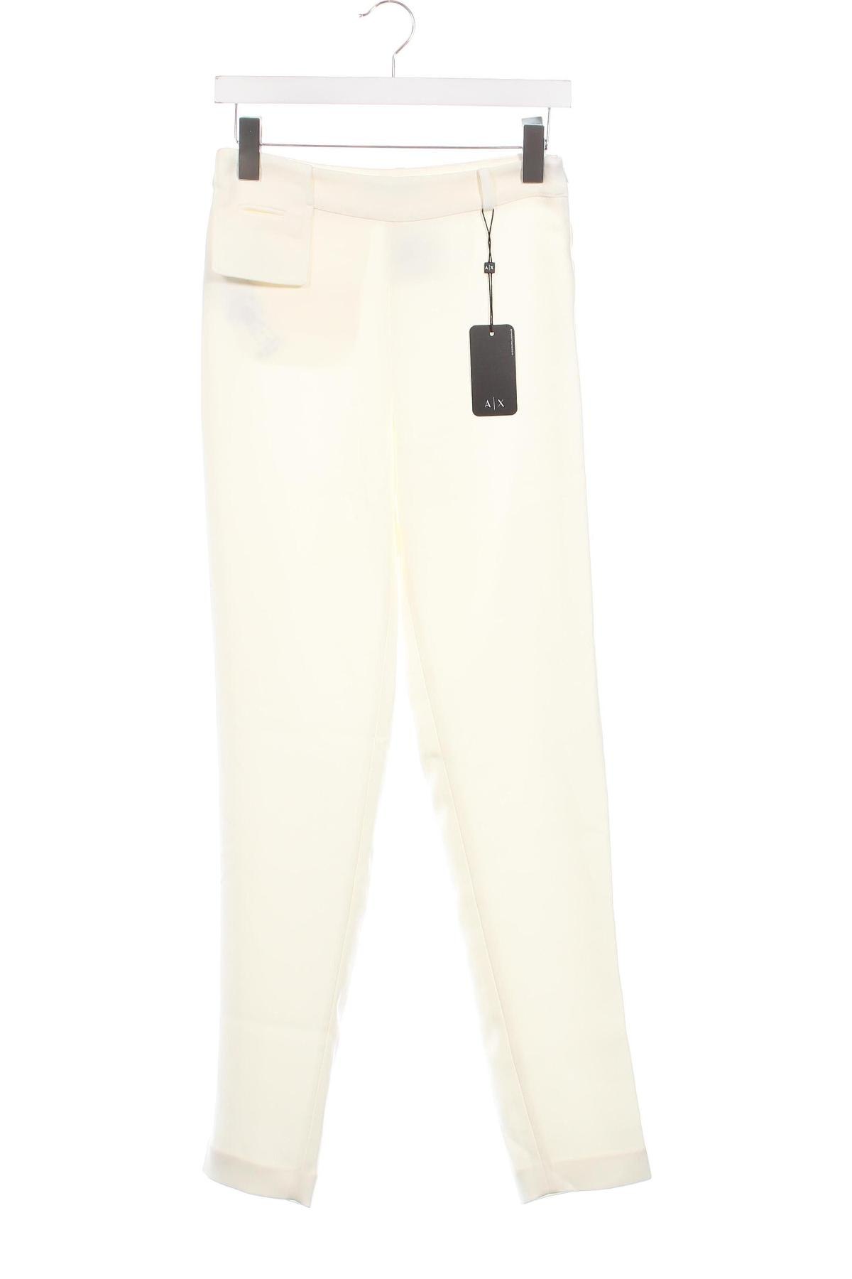 Pantaloni de femei Armani Exchange, Mărime XS, Culoare Ecru, Preț 268,42 Lei