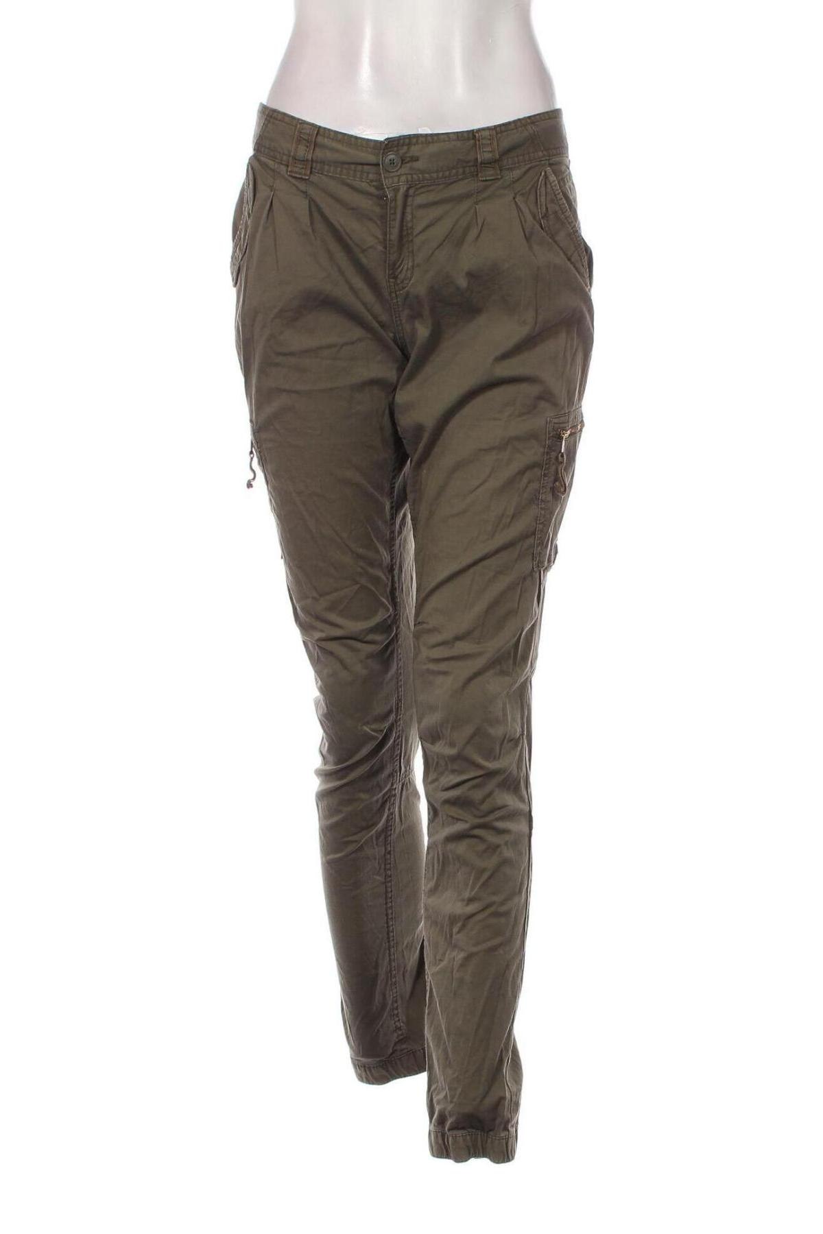 Дамски панталон H&M L.O.G.G., Размер M, Цвят Зелен, Цена 15,66 лв.