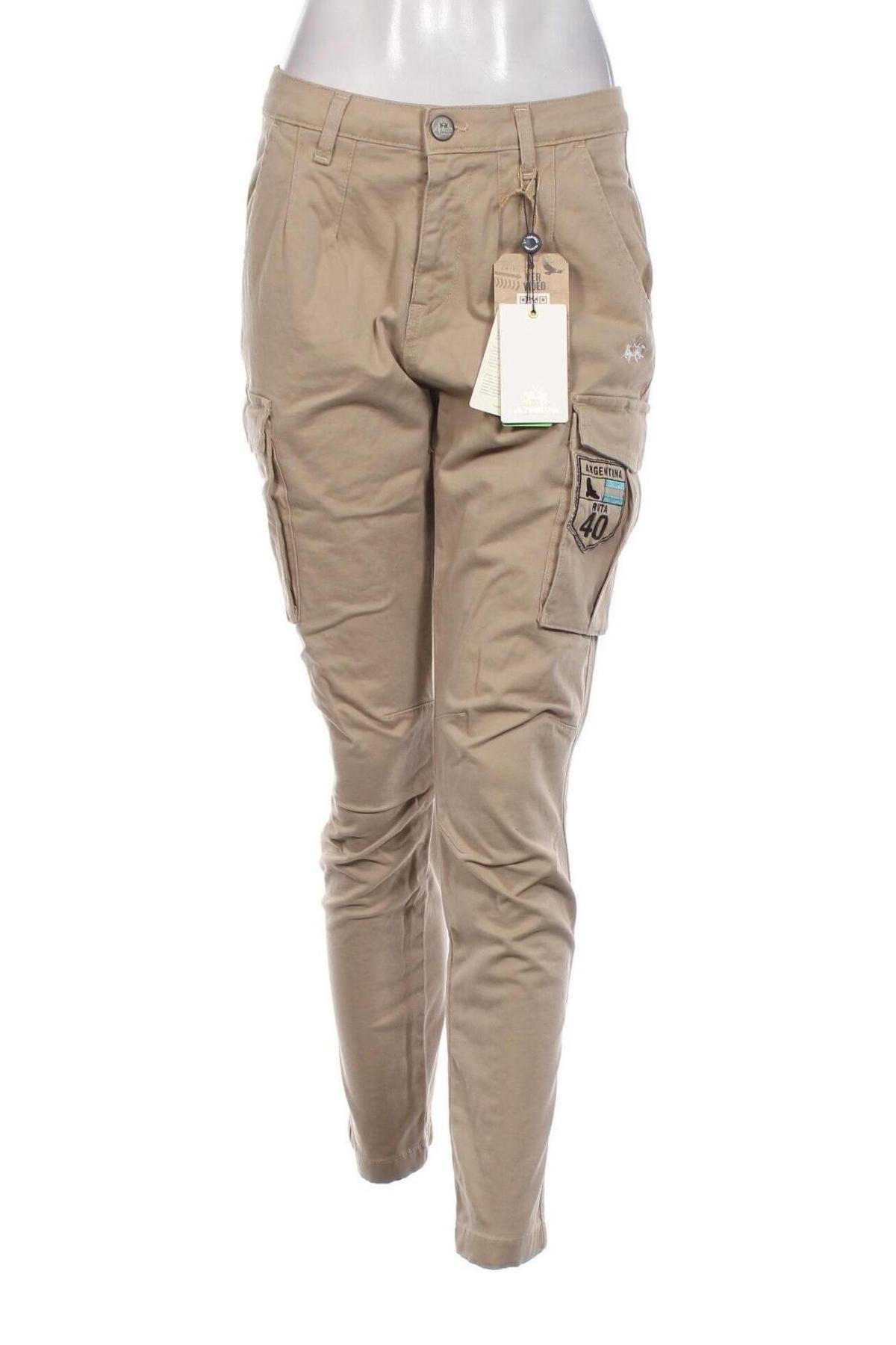 Дамски панталон La Martina, Размер M, Цвят Бежов, Цена 104,04 лв.