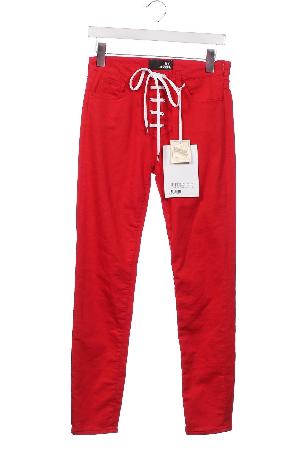 Dámské kalhoty  Love Moschino, Velikost XS, Barva Červená, Cena  2 158,00 Kč