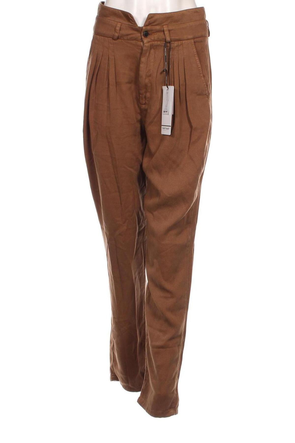 Дамски панталон Naf Naf, Размер S, Цвят Кафяв, Цена 18,60 лв.