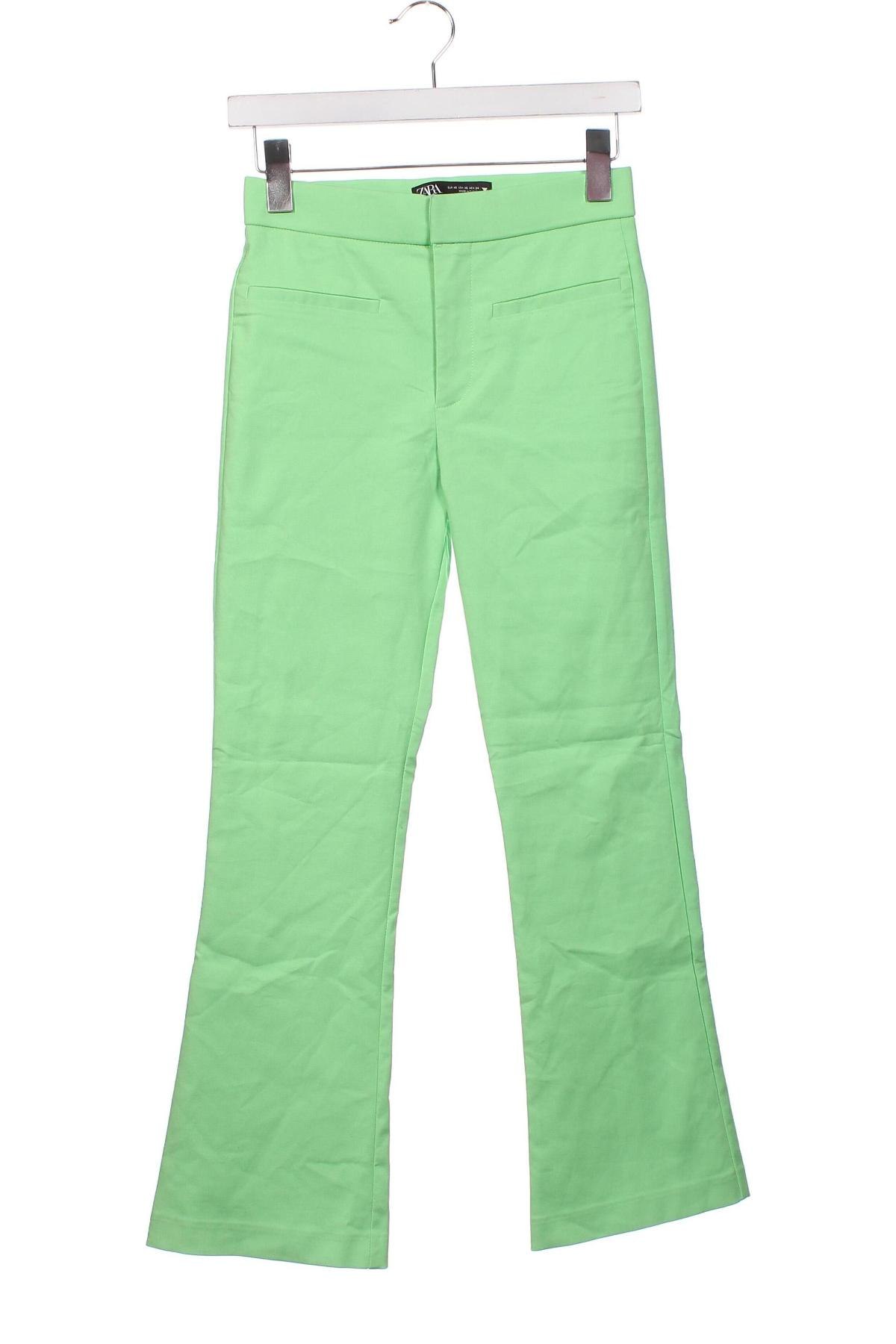 Γυναικείο παντελόνι Zara, Μέγεθος XS, Χρώμα Πράσινο, Τιμή 16,70 €