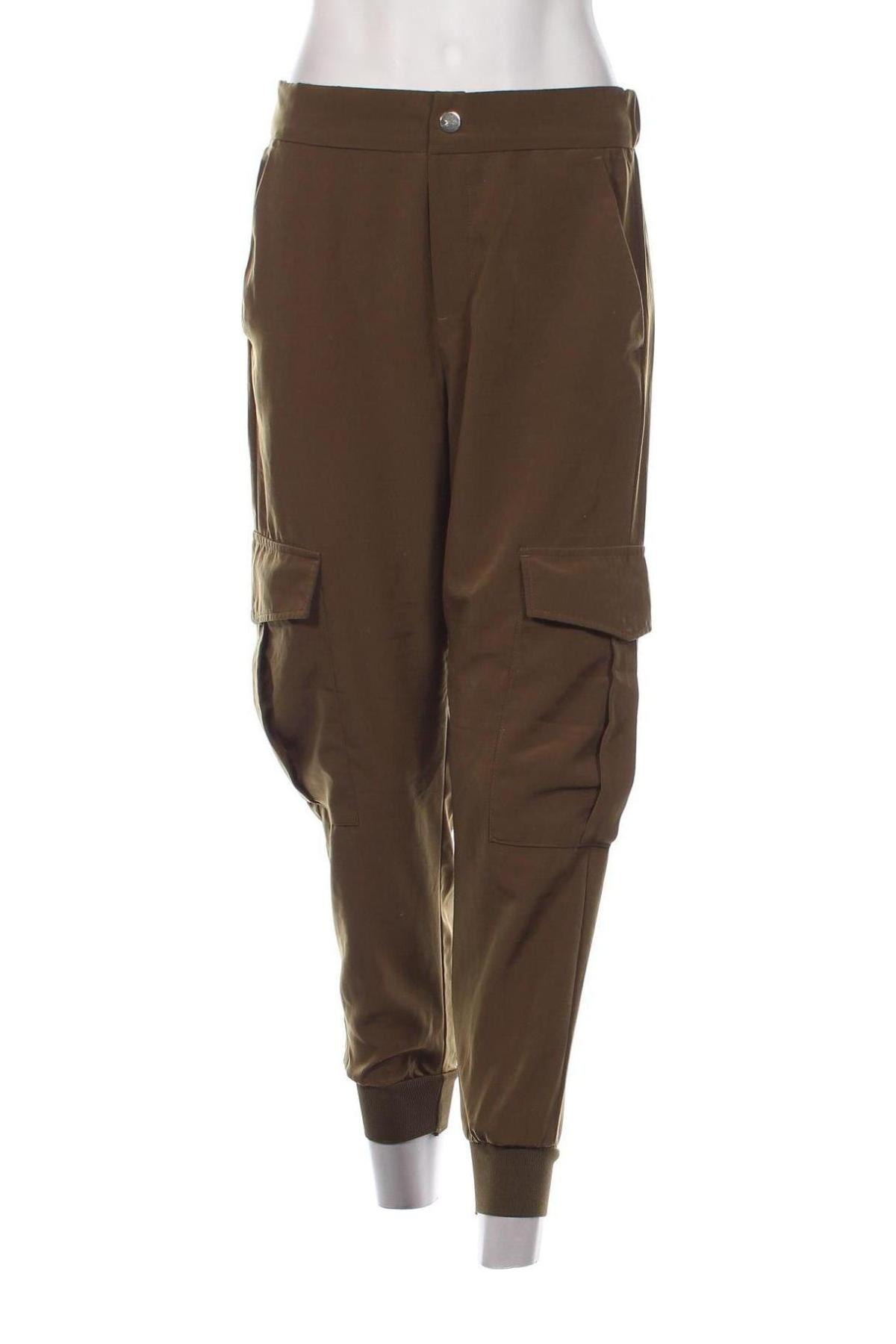 Дамски панталон Zara, Размер S, Цвят Зелен, Цена 7,29 лв.