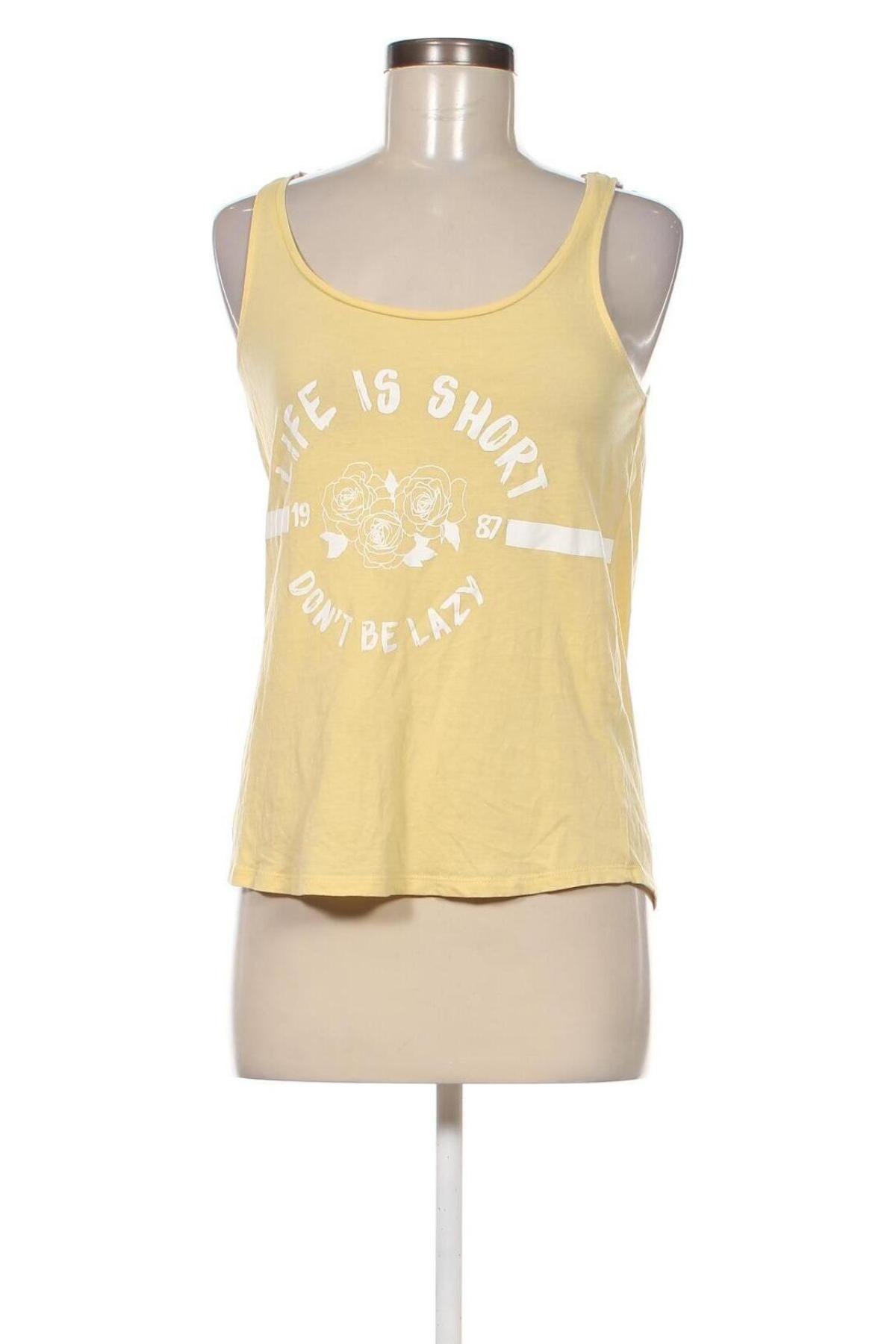 Γυναικείο αμάνικο μπλουζάκι Tally Weijl, Μέγεθος S, Χρώμα Κίτρινο, Τιμή 5,12 €