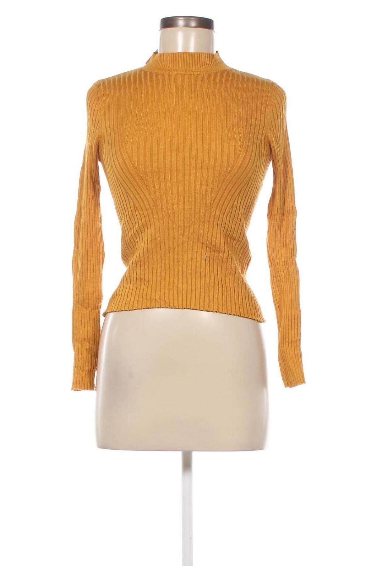 Дамски пуловер Bershka, Размер M, Цвят Жълт, Цена 29,00 лв.