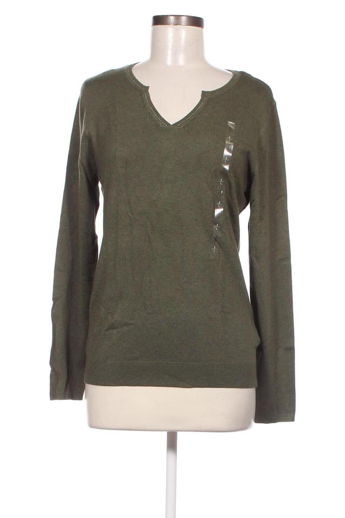Γυναικείο πουλόβερ Camaieu, Μέγεθος L, Χρώμα Πράσινο, Τιμή 9,48 €