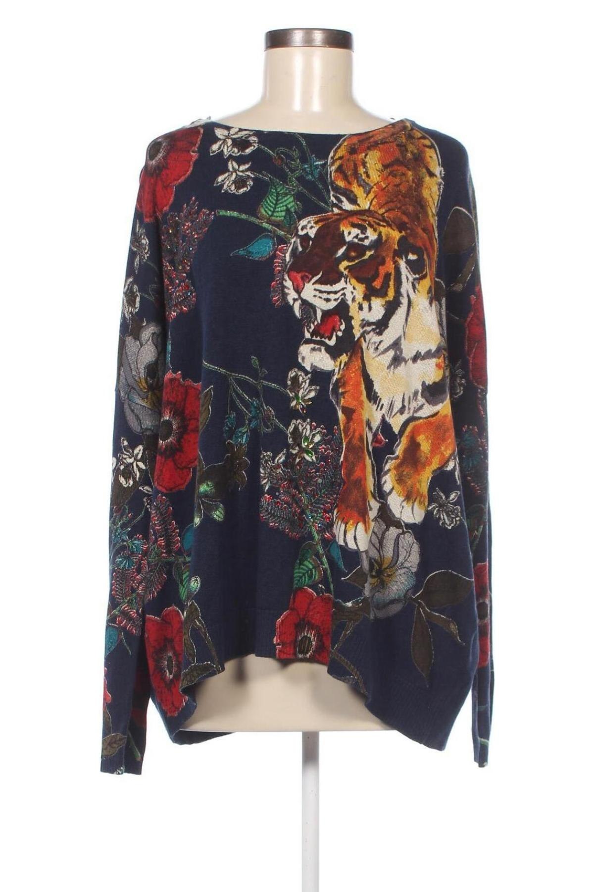 Γυναικείο πουλόβερ Desigual, Μέγεθος XL, Χρώμα Μπλέ, Τιμή 72,16 €