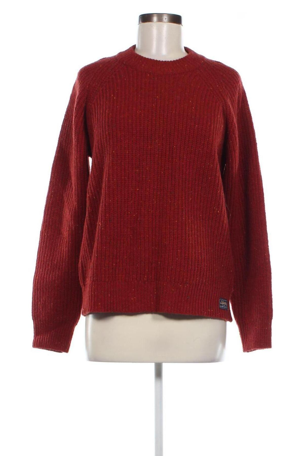 Дамски пуловер Superdry, Размер L, Цвят Червен, Цена 26,50 лв.