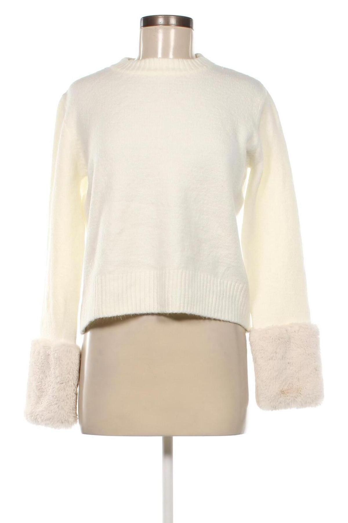 Дамски пуловер Zara Knitwear, Размер M, Цвят Бял, Цена 12,15 лв.