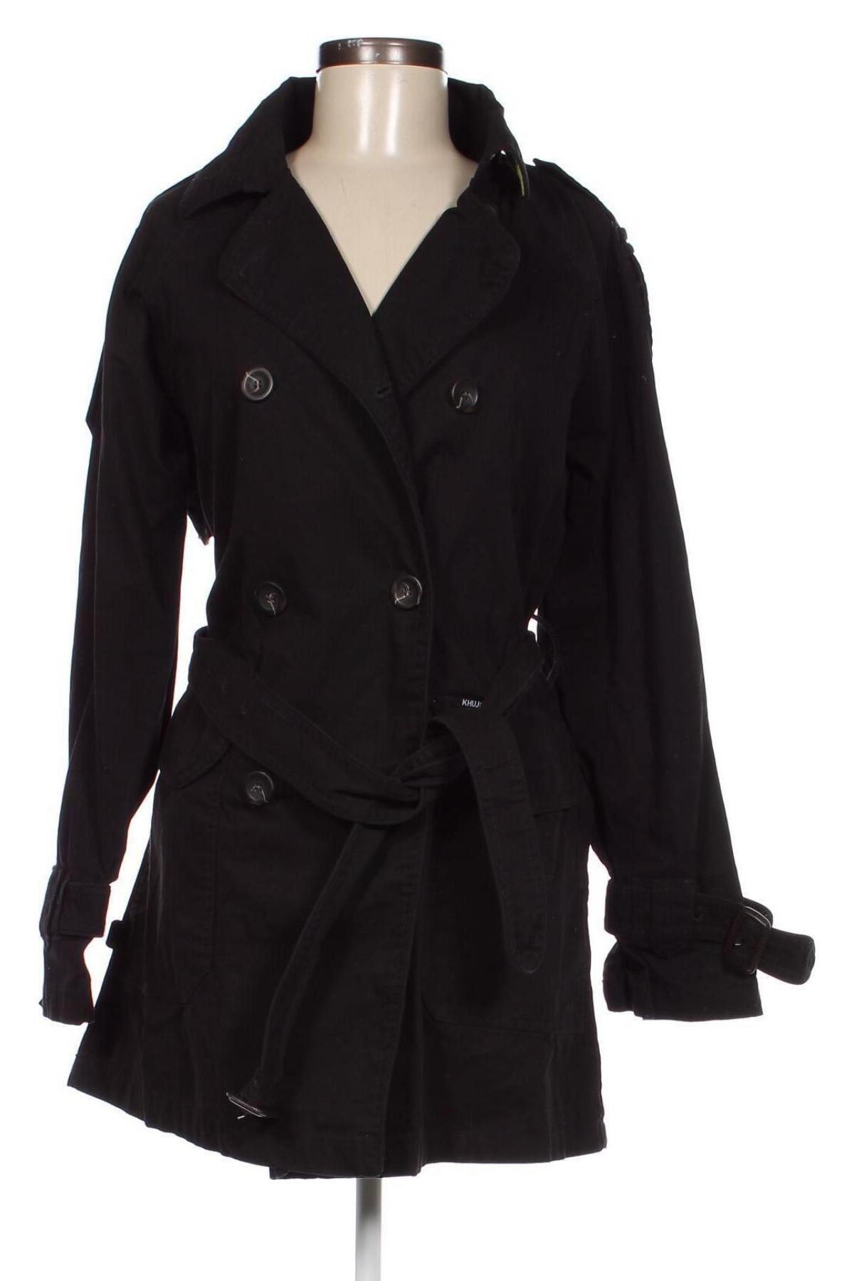 Damen Trench Coat Khujo, Größe M, Farbe Schwarz, Preis € 99,37