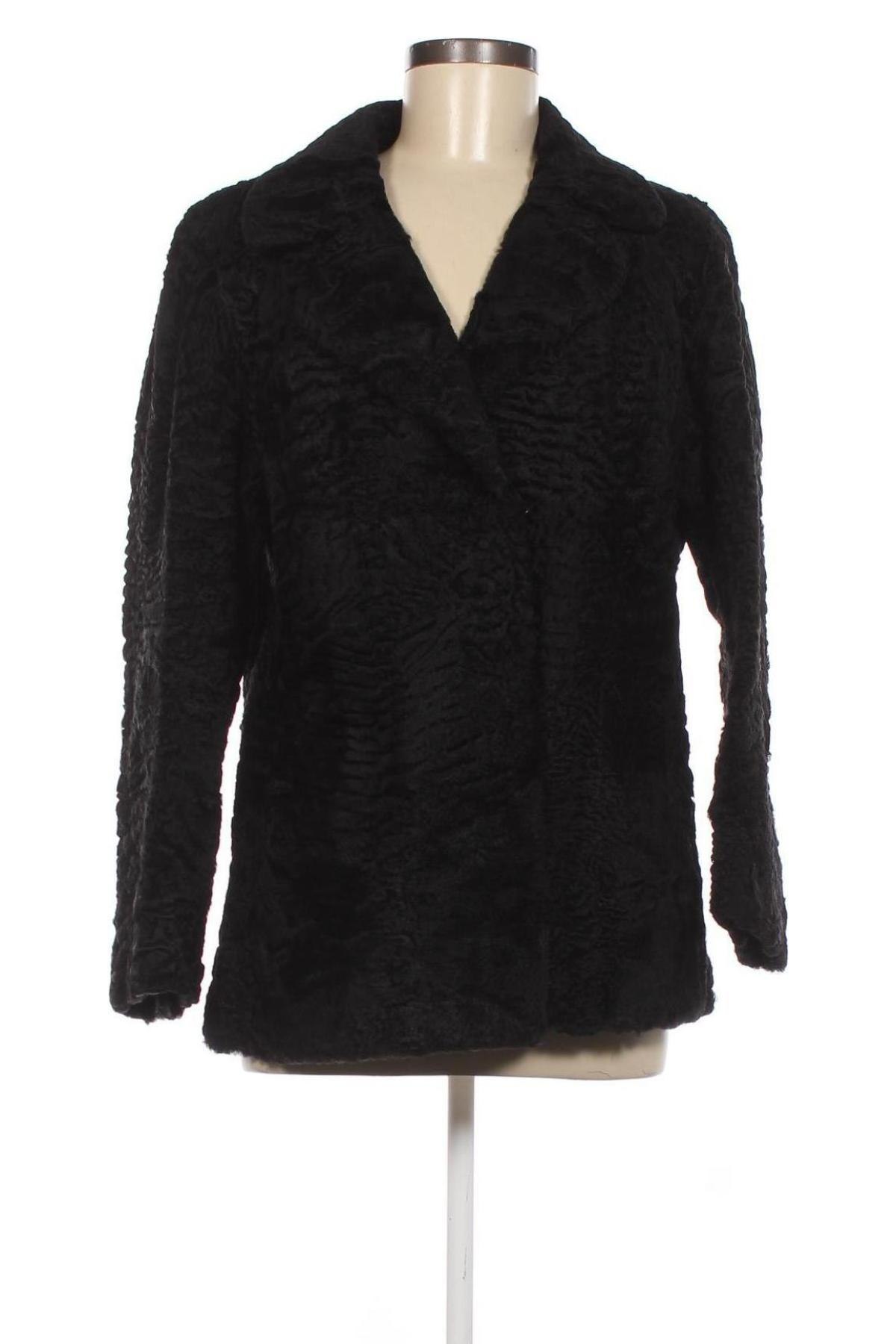 Дамско кожено палто Swakara, Размер L, Цвят Черен, Цена 122,64 лв.