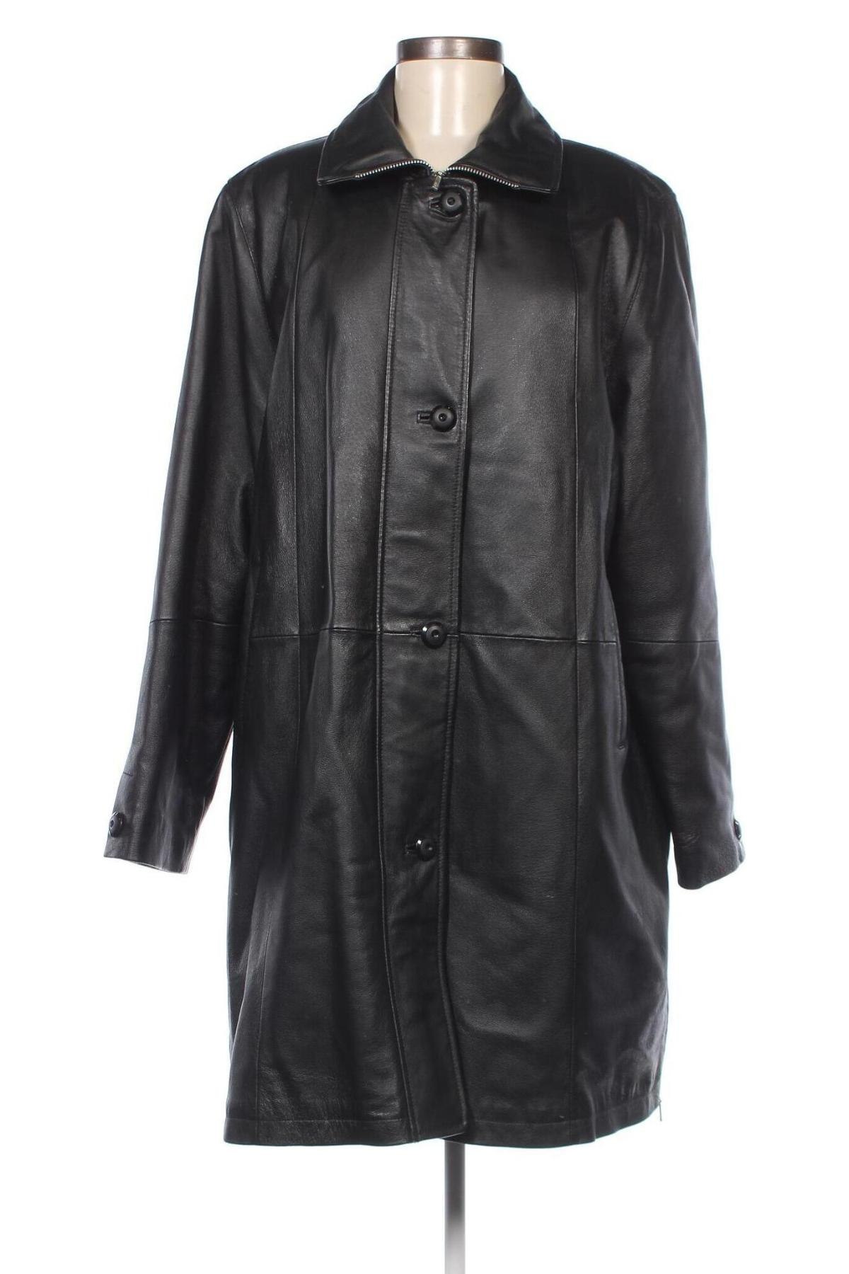 Γυναικείο δερμάτινο μπουφάν, Μέγεθος L, Χρώμα Μαύρο, Τιμή 21,18 €