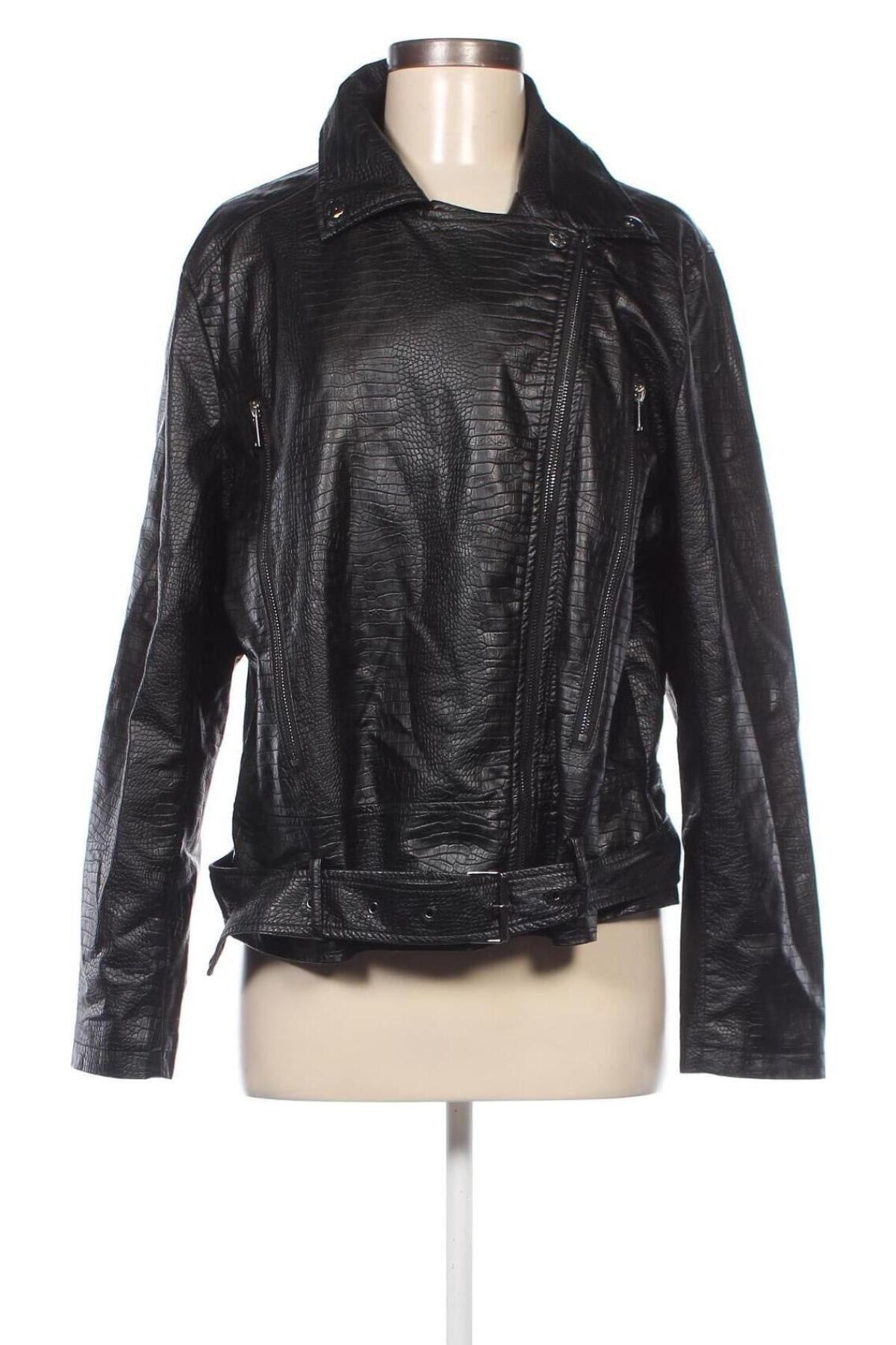 Γυναικείο δερμάτινο μπουφάν, Μέγεθος XL, Χρώμα Μαύρο, Τιμή 30,31 €