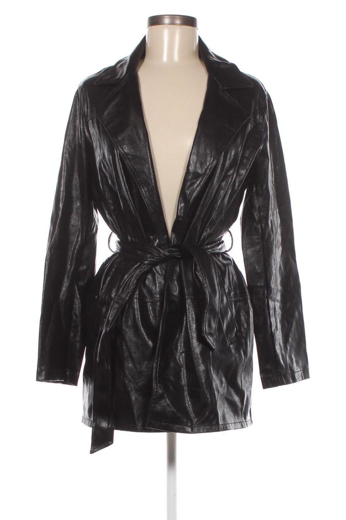 Dámska kožená bunda  Bershka, Veľkosť S, Farba Čierna, Cena  22,50 €