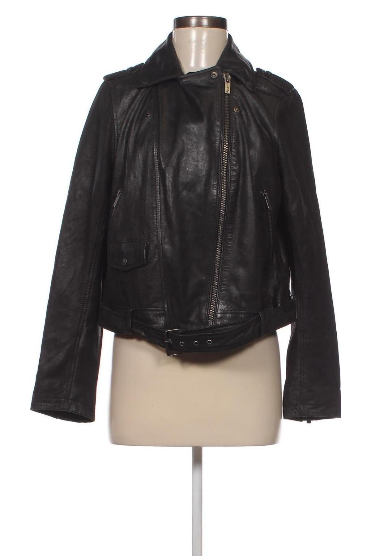 Γυναικείο δερμάτινο μπουφάν Pepe Jeans, Μέγεθος L, Χρώμα Μαύρο, Τιμή 215,44 €
