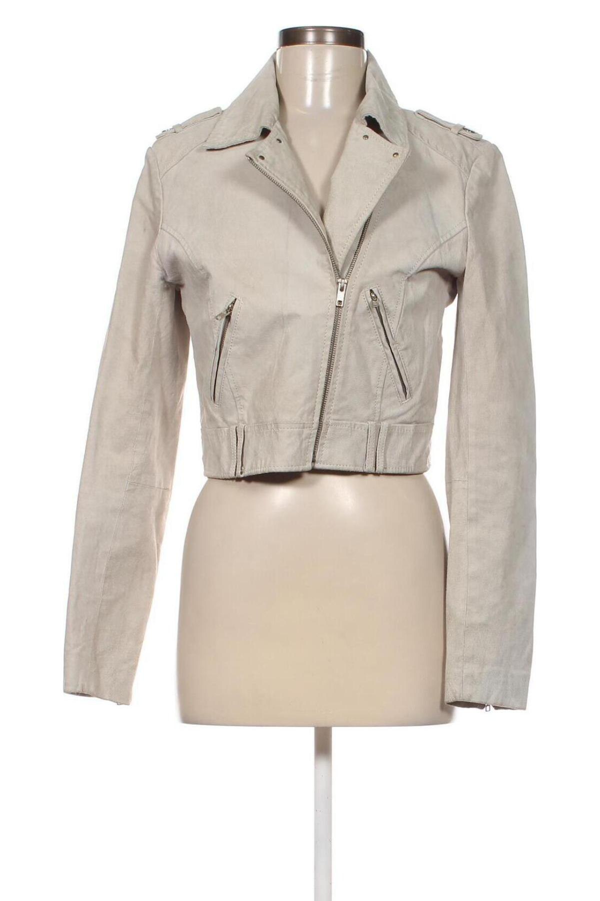 Damen Lederjacke Vero Moda, Größe M, Farbe Grau, Preis 45,52 €